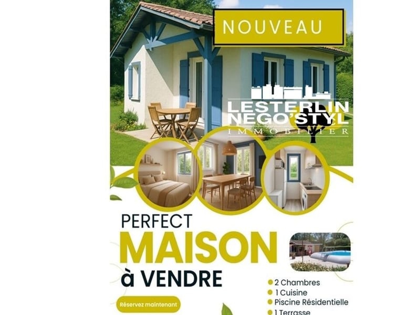 Maison à vendre - 3 pièces - 46m2 - Bordeaux (33000)