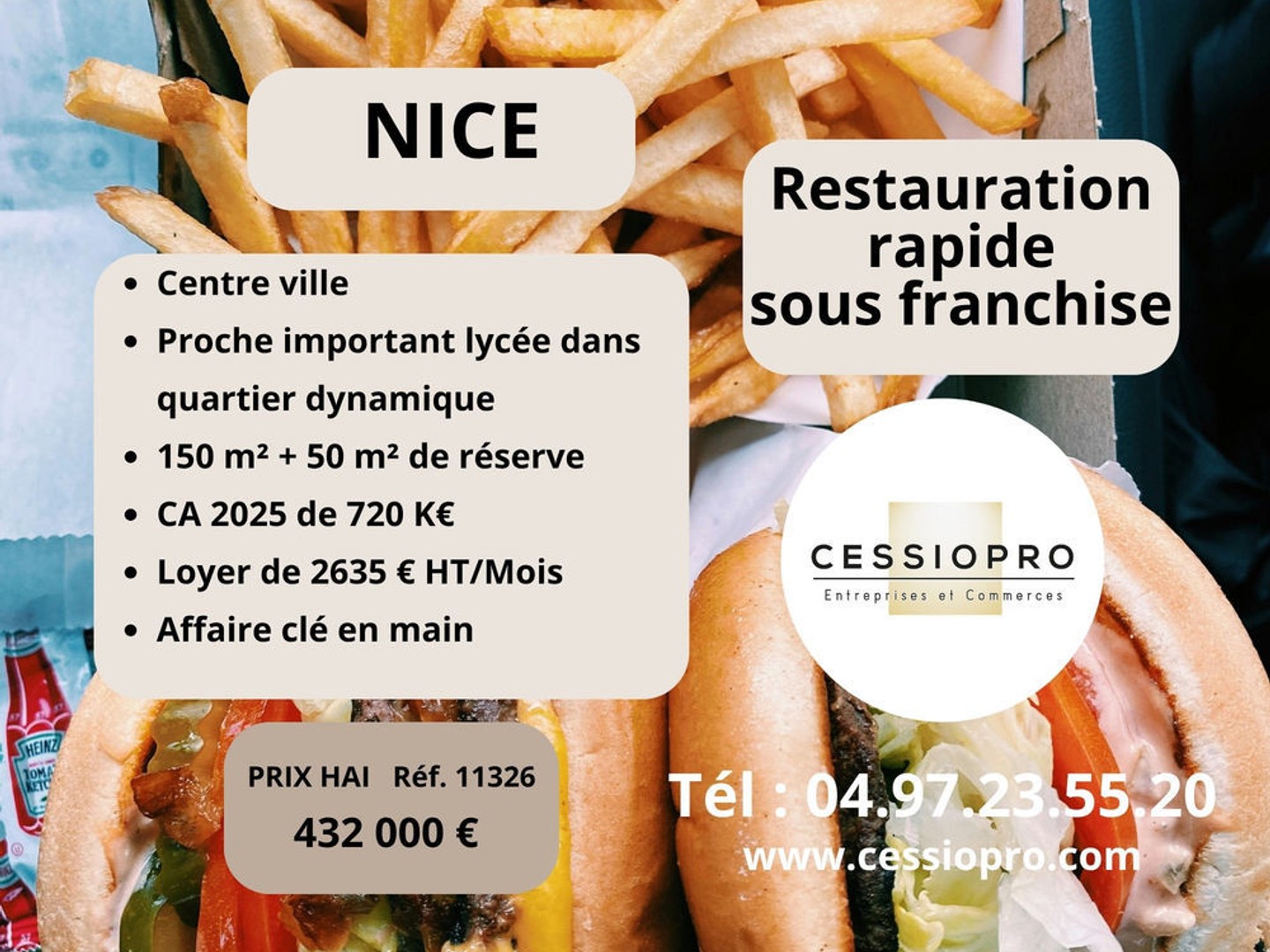 RESTAURATION RAPIDE SOUS FRANCHISE NICE HYPER CENTRE