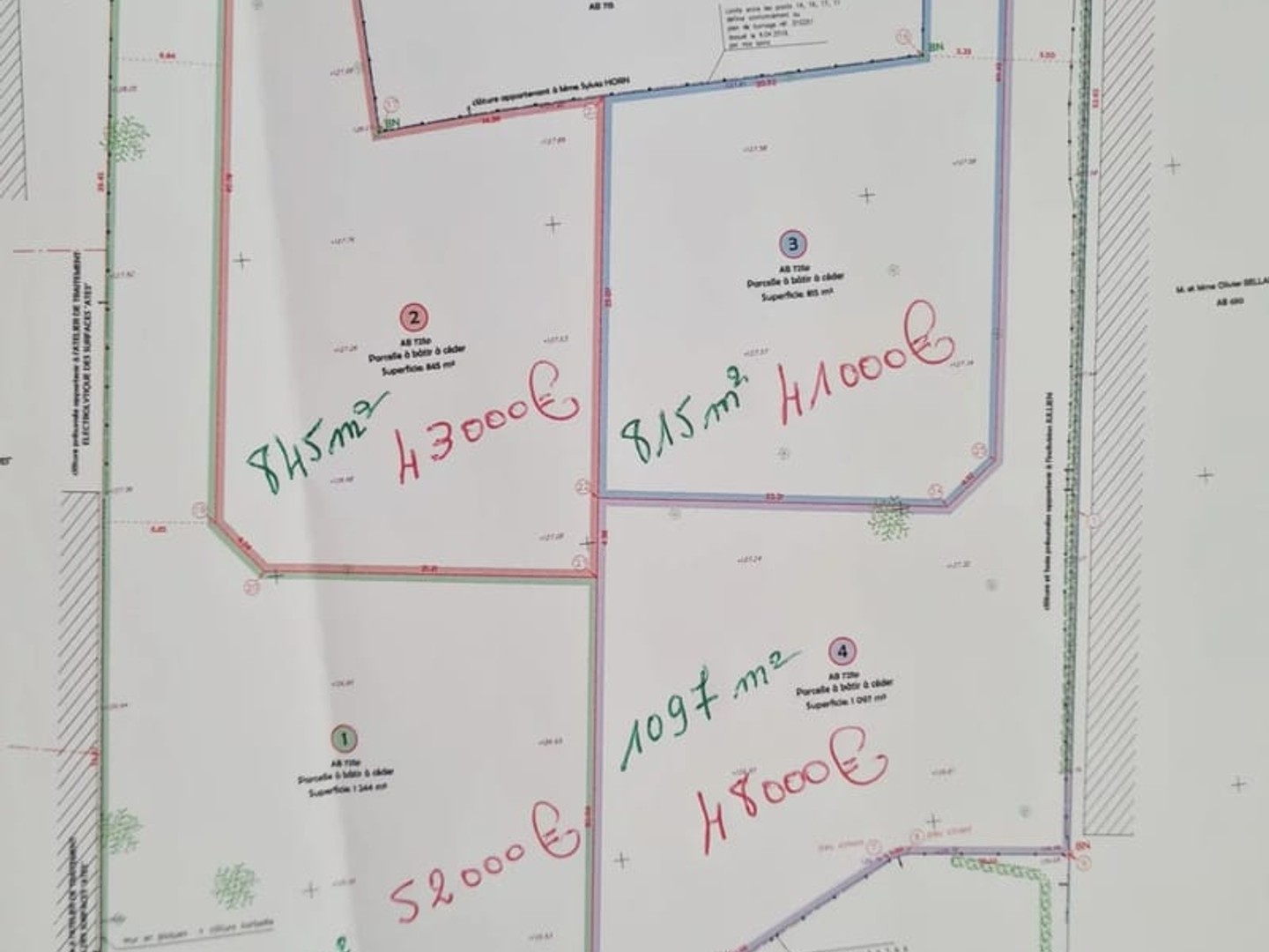 4 Parcelles de terrain