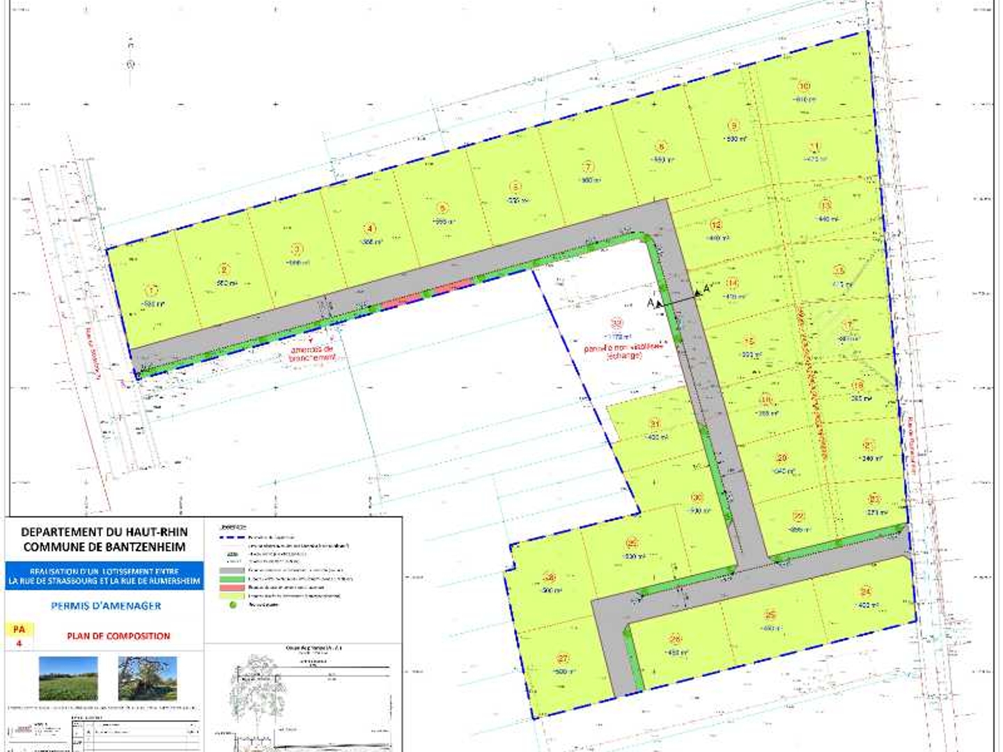 Terrain à vendre - 340m2 - Bantzenheim (68490)