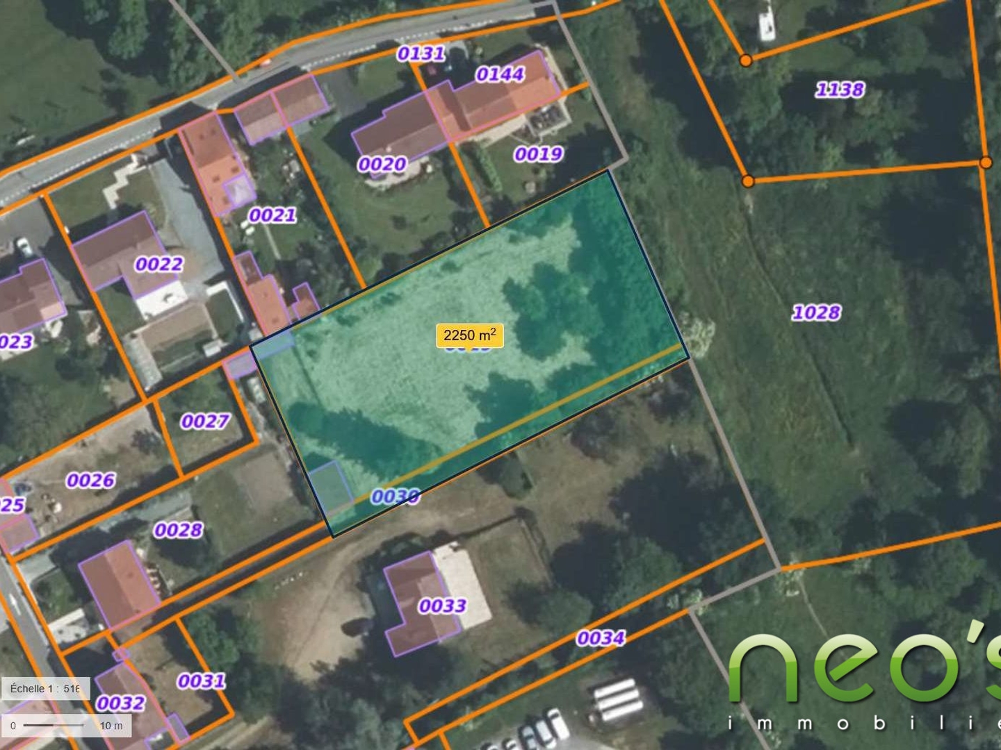 Terrain en individuel 2250 m²