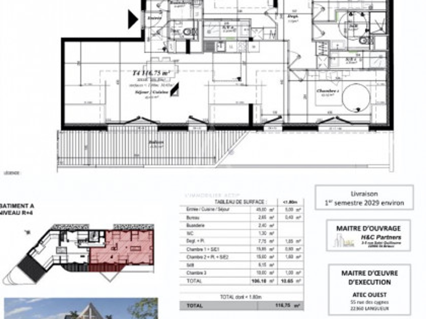 Appartement à vendre - 4 pièces - 106m2 - Pléneuf-Val-André (22370)