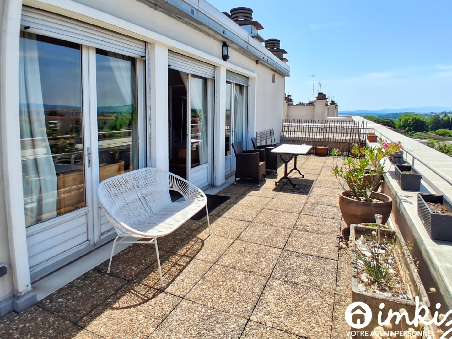 T1 toit-terrasse 28 m², vue panoramique sur Lyon
