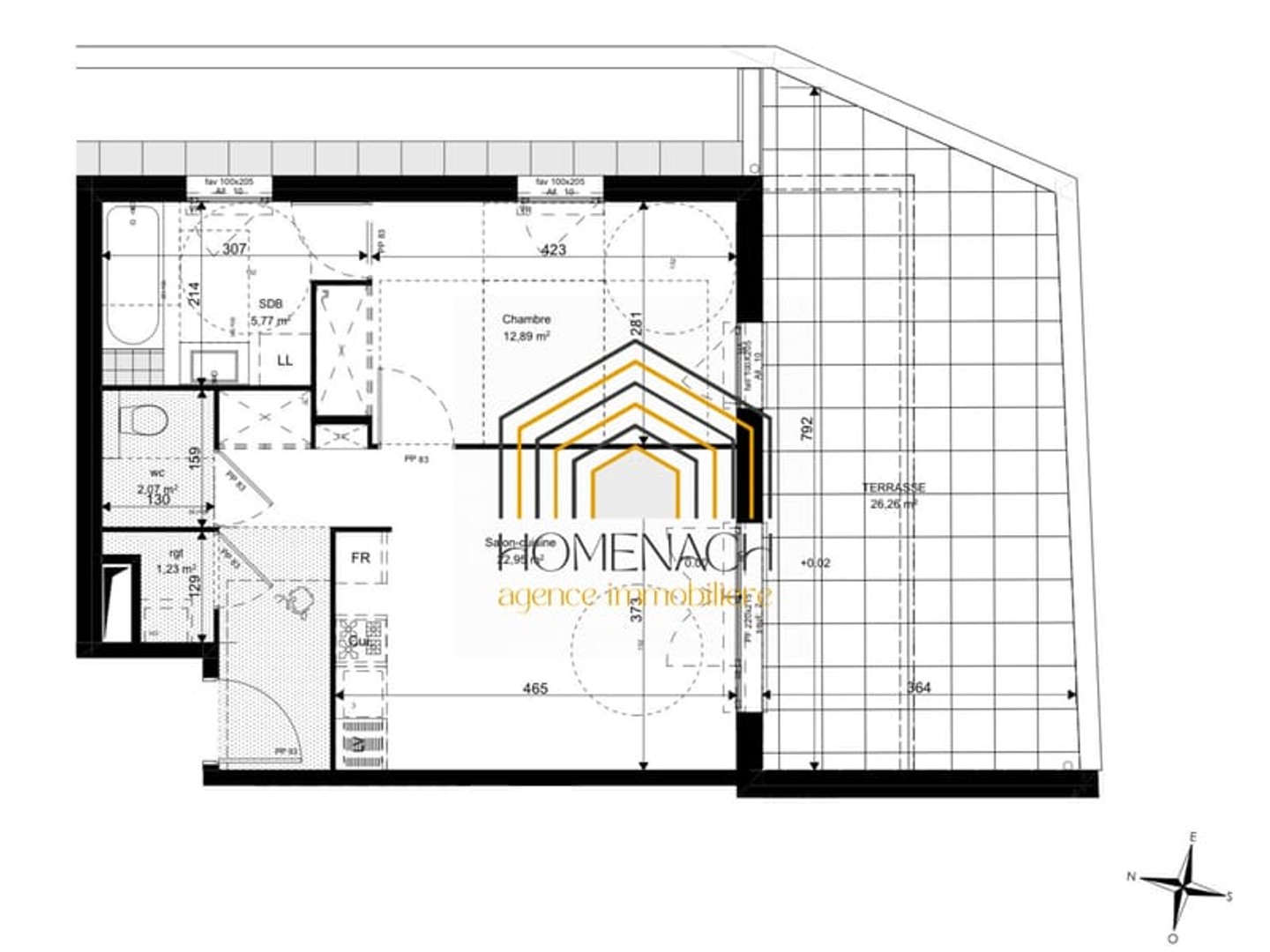 Appartement 2 pièces 44 m²