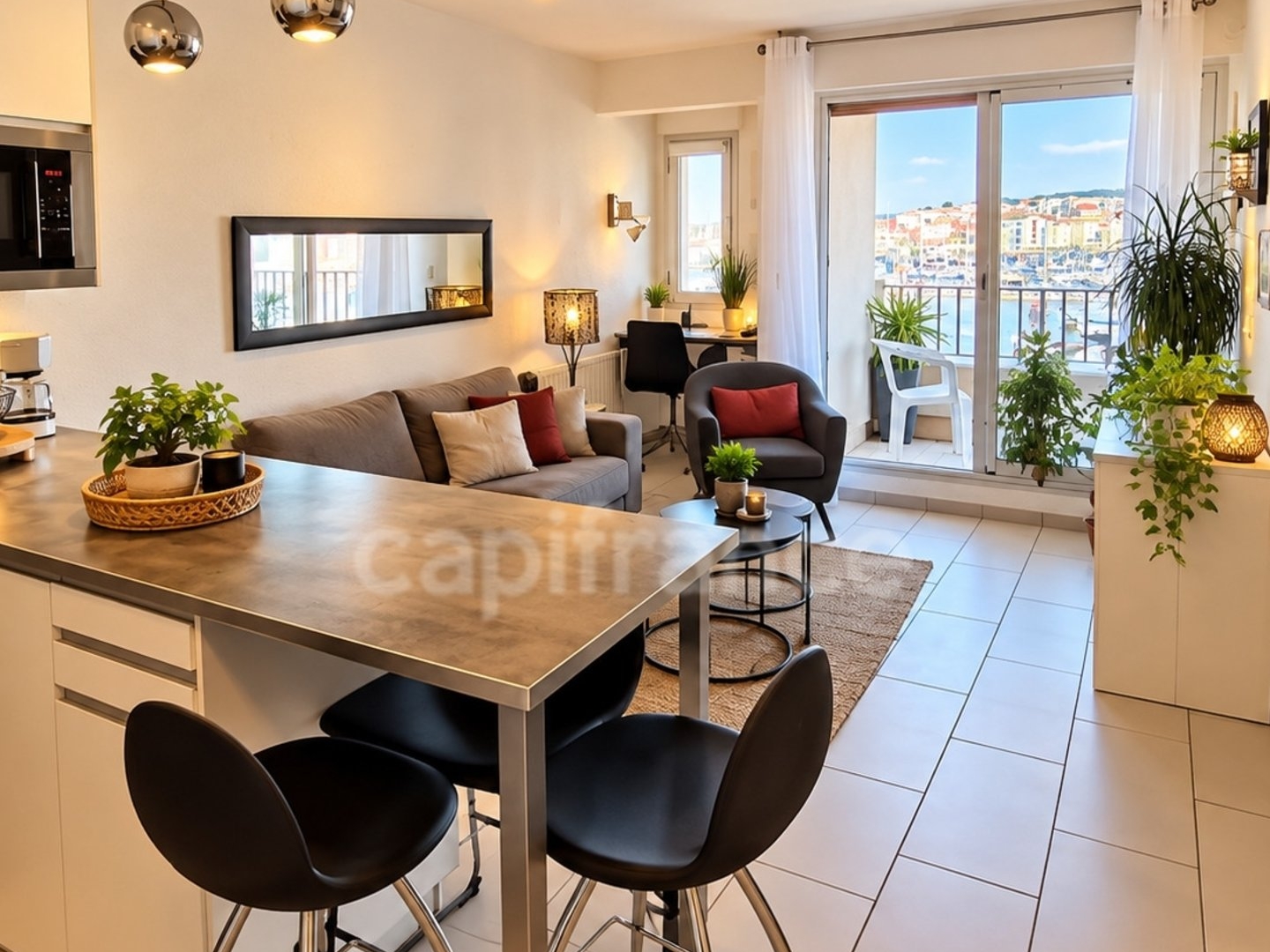 CAP D'AGDE - VUE PORT EXCEPTIONNELLE - T2 36 M² - BALCON - GARAGE FERMÉ - VENDU MEUBLÉ