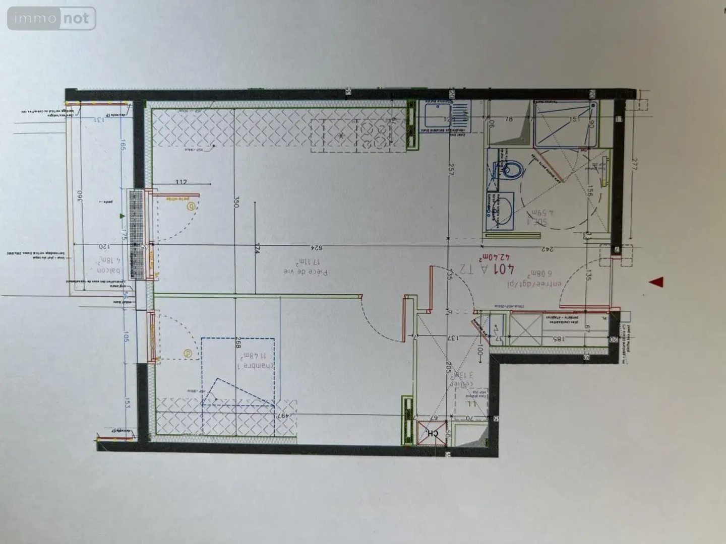 Appartement à vendre - 2 pièces - 59m2 - Quimper (29000)