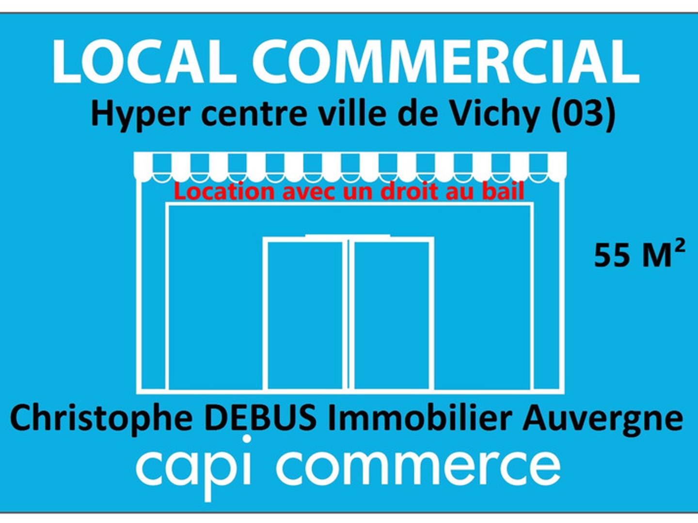 A LOUER Droit au bail d'un local commercial d'exception en hypercentre de Vichy (03200)