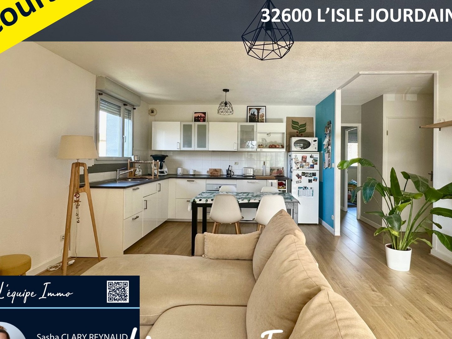 Appartement T3 62m2 avec balcon et places de parking