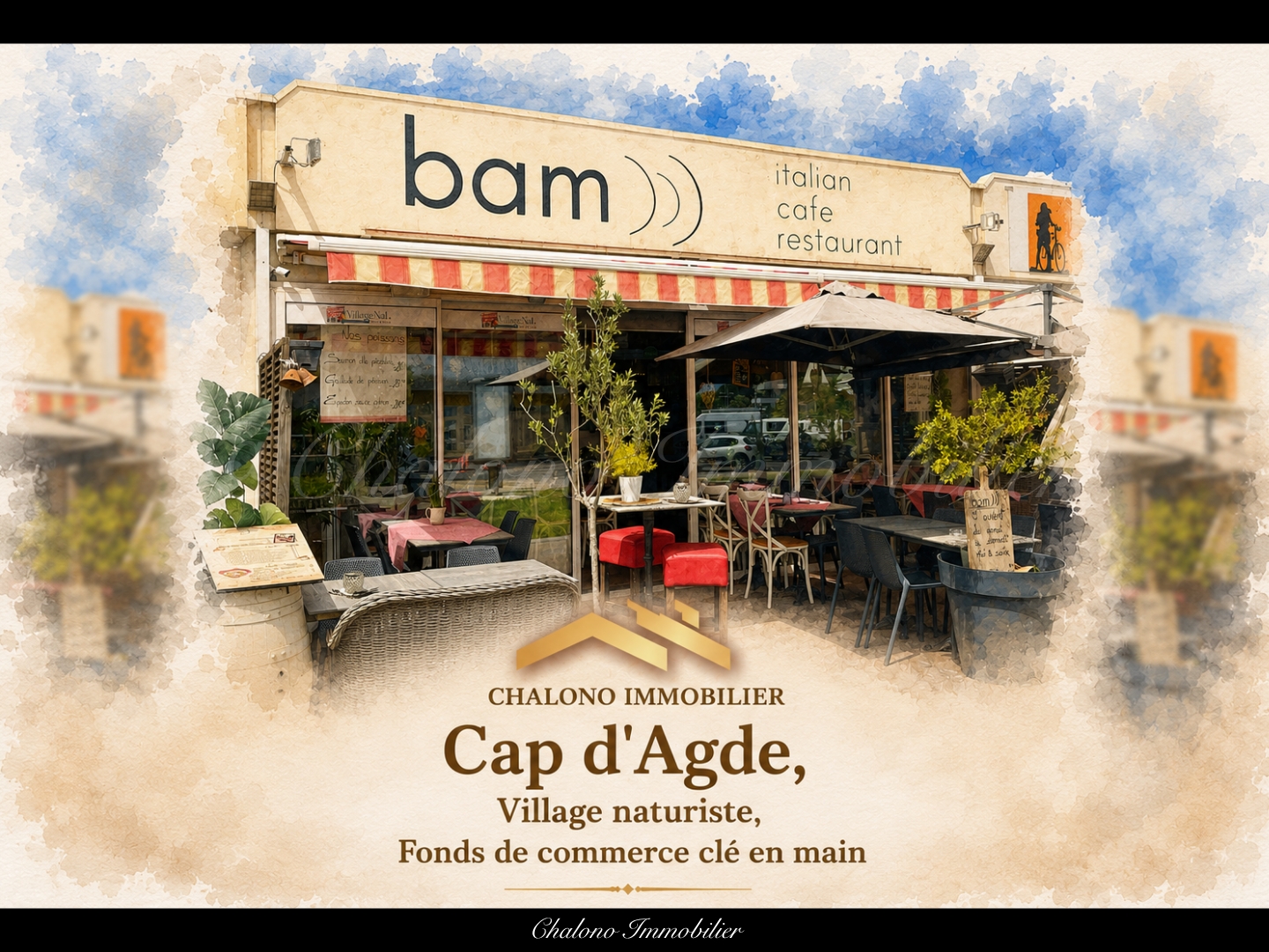 DEPT 34 - LE CAP D'AGDE. RESTAURANT - EMPLACEMENT RECHERCHÉ - TERRASSE - EXPLOITATION IMMÉDIATE