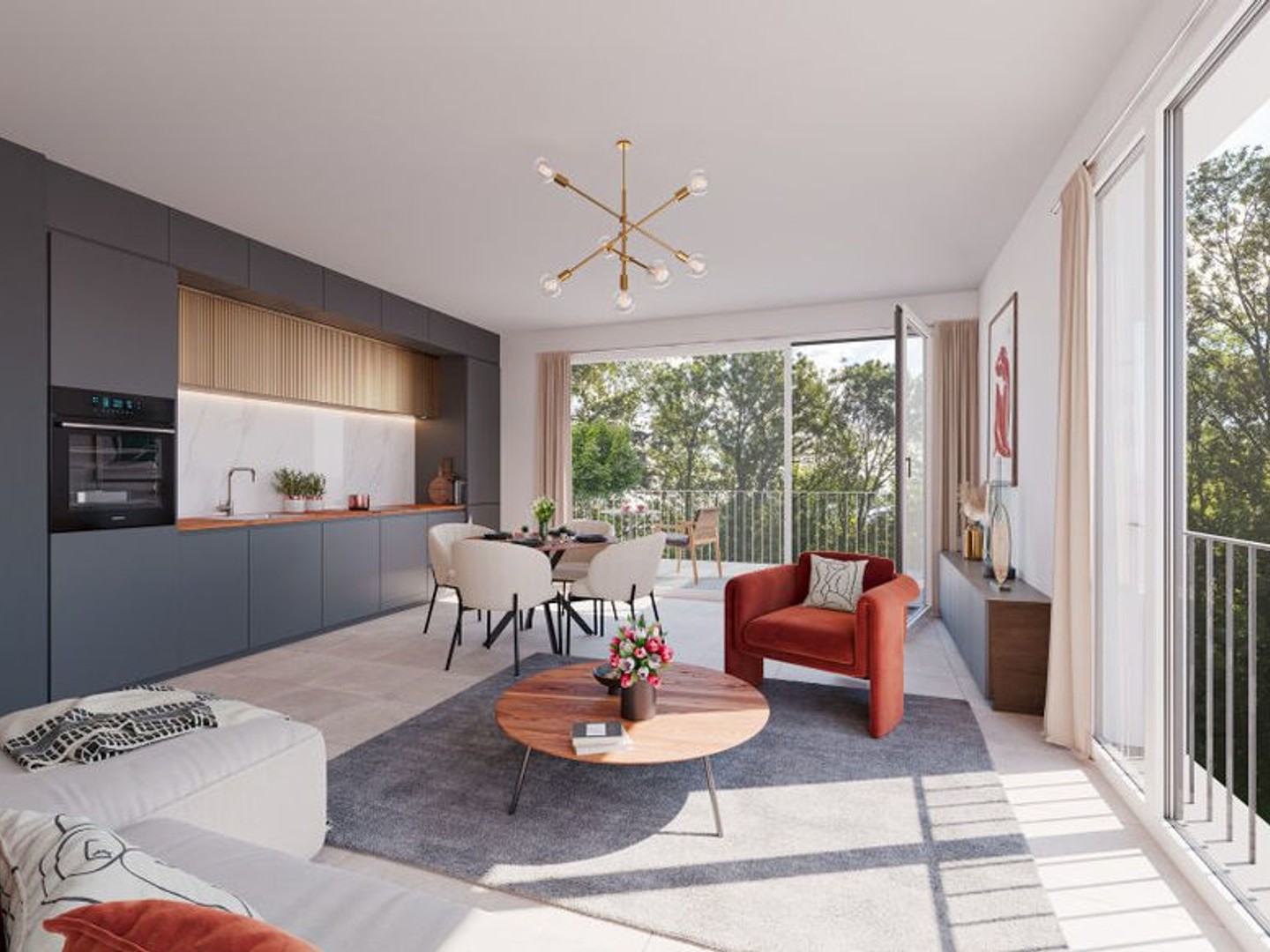 Appartement T2 45m² avec terrasse de 7m²