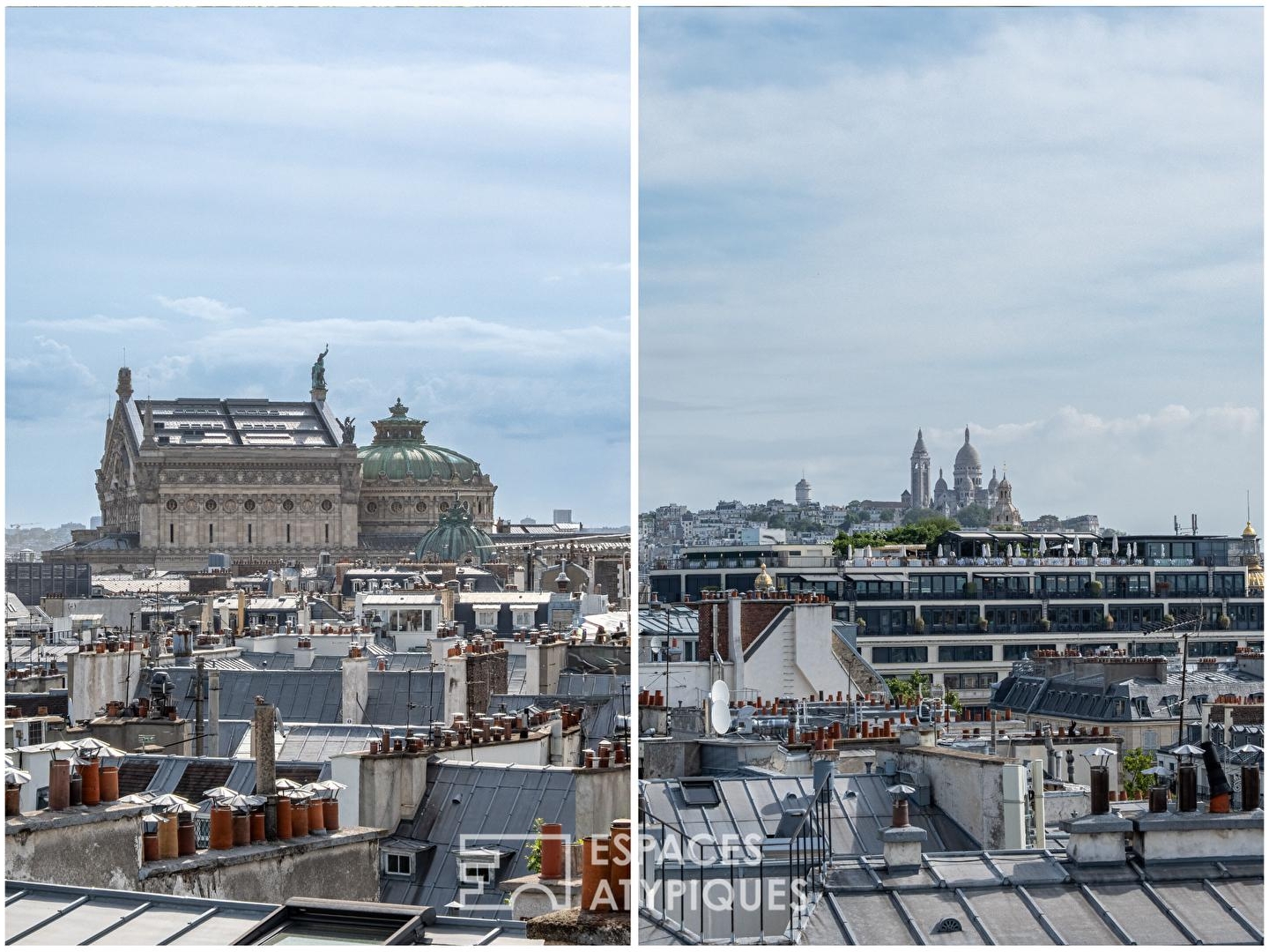 Duplex en dernier étage rénové avec vue à Madeleine