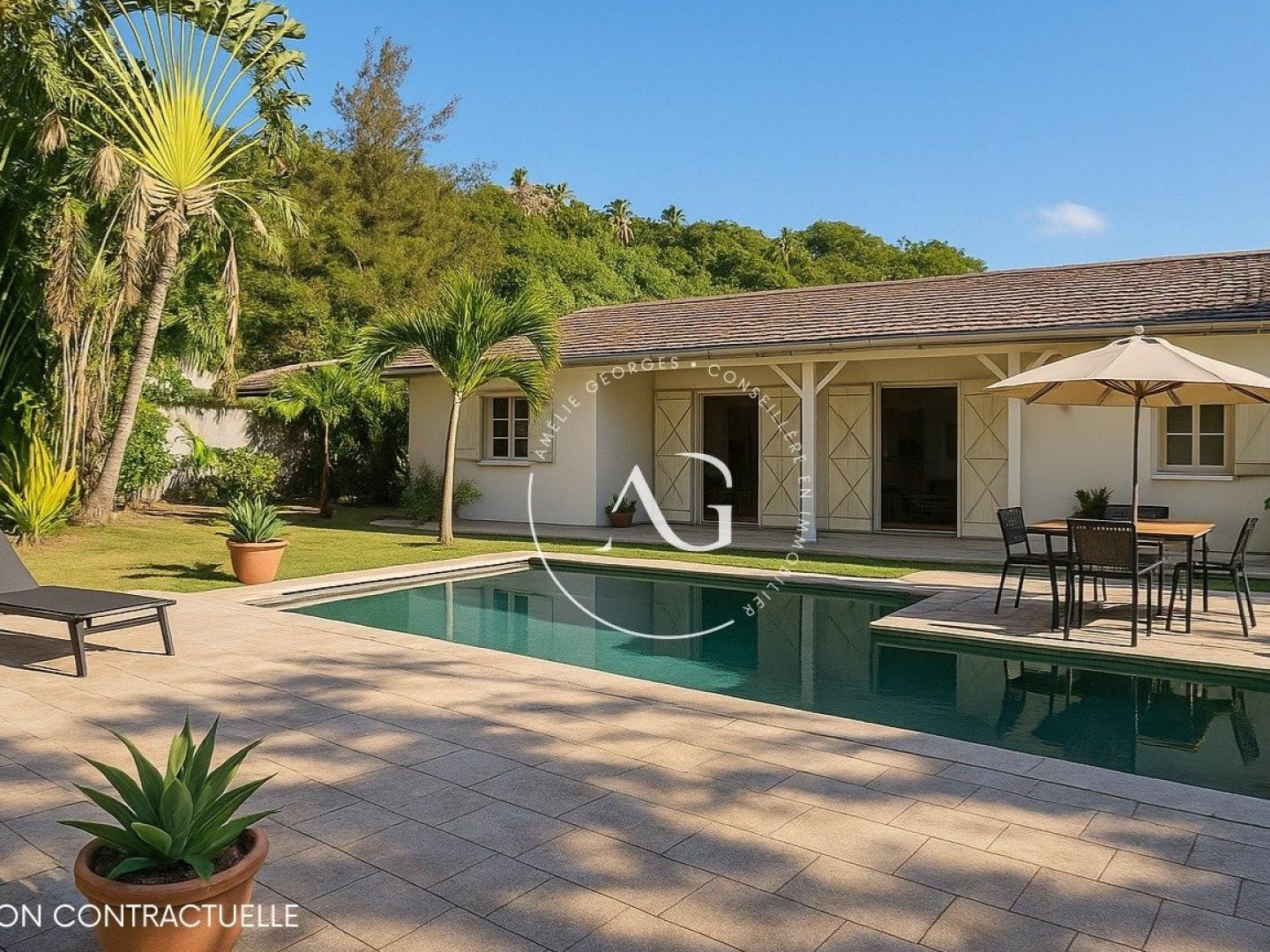 Villa T4 - Piscine, jardin, proche mer - Case-Pilote