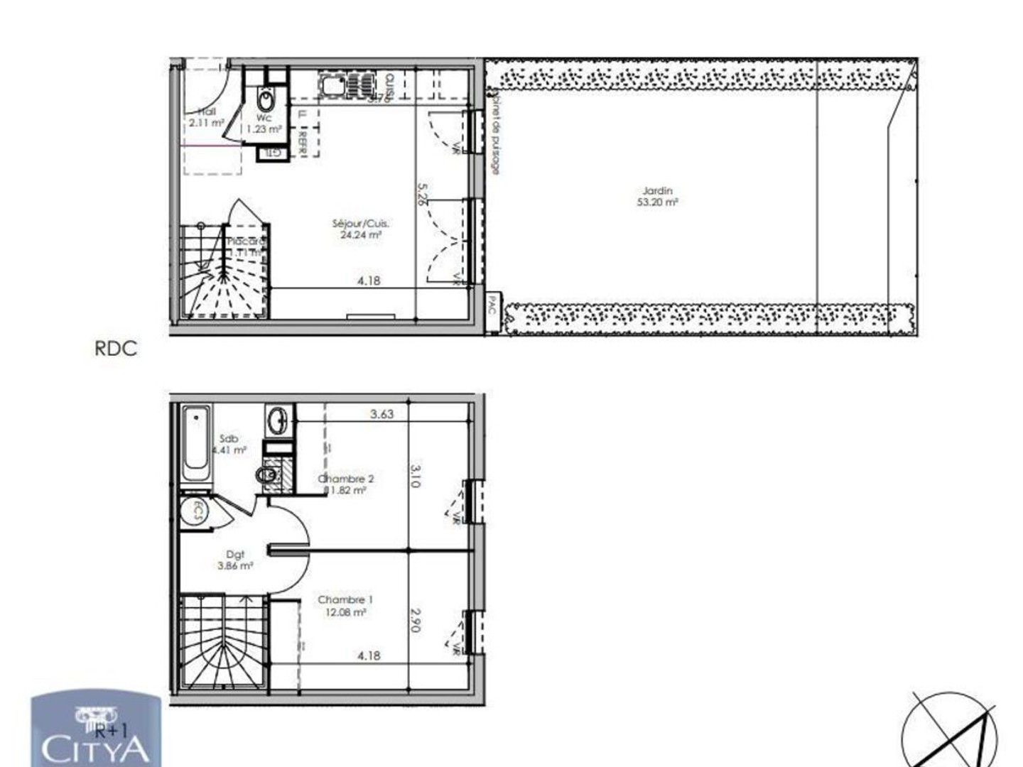 Appartement à vendre - 3 pièces - 61m2 - Châtillon-Sur-Cha... (01400)
