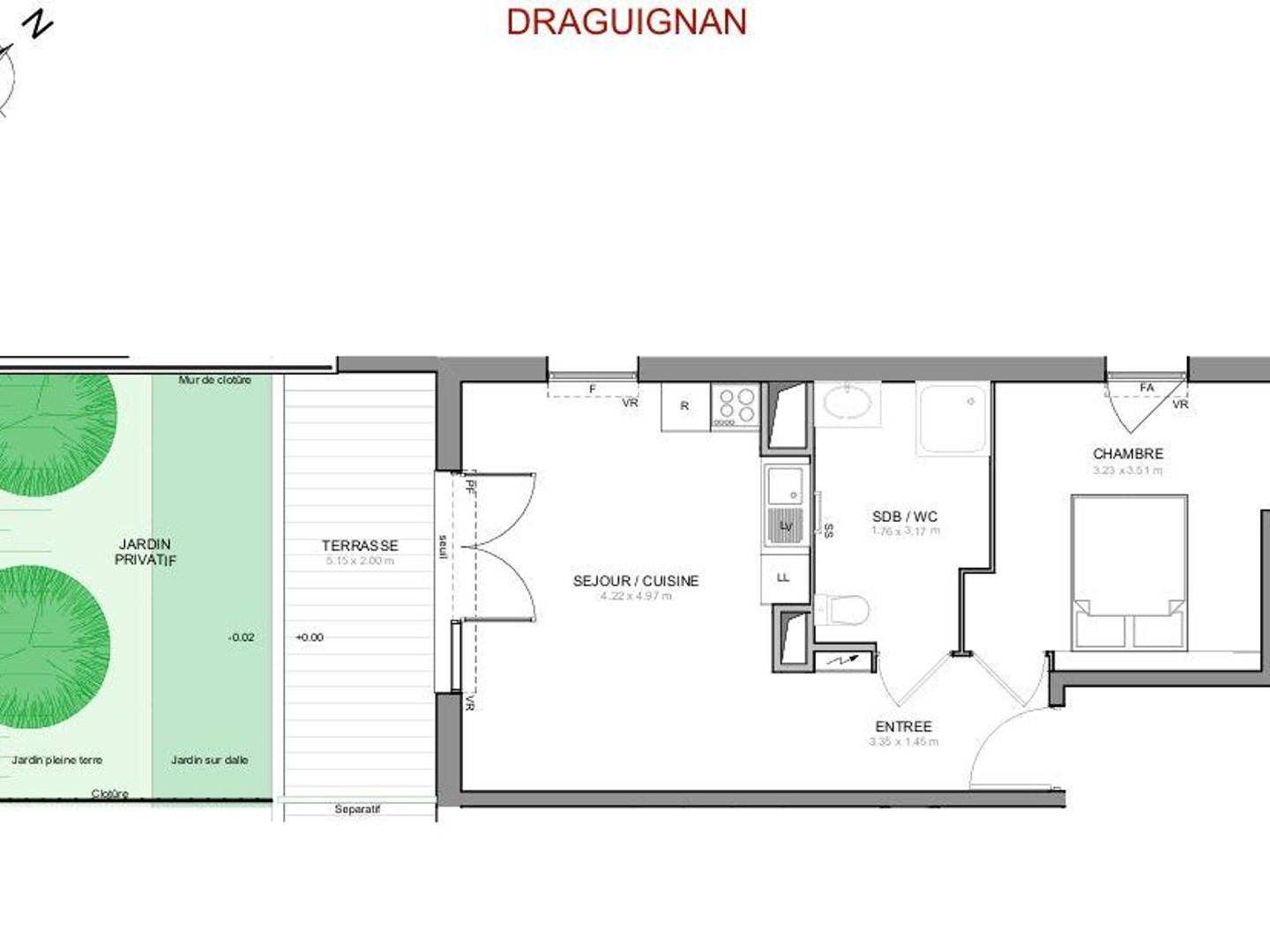 Appartement 2 pièces 44 m²