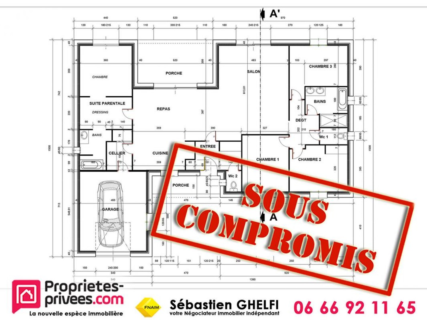 proche de Contres (41700) maison de plain-pied avec 4 chambres