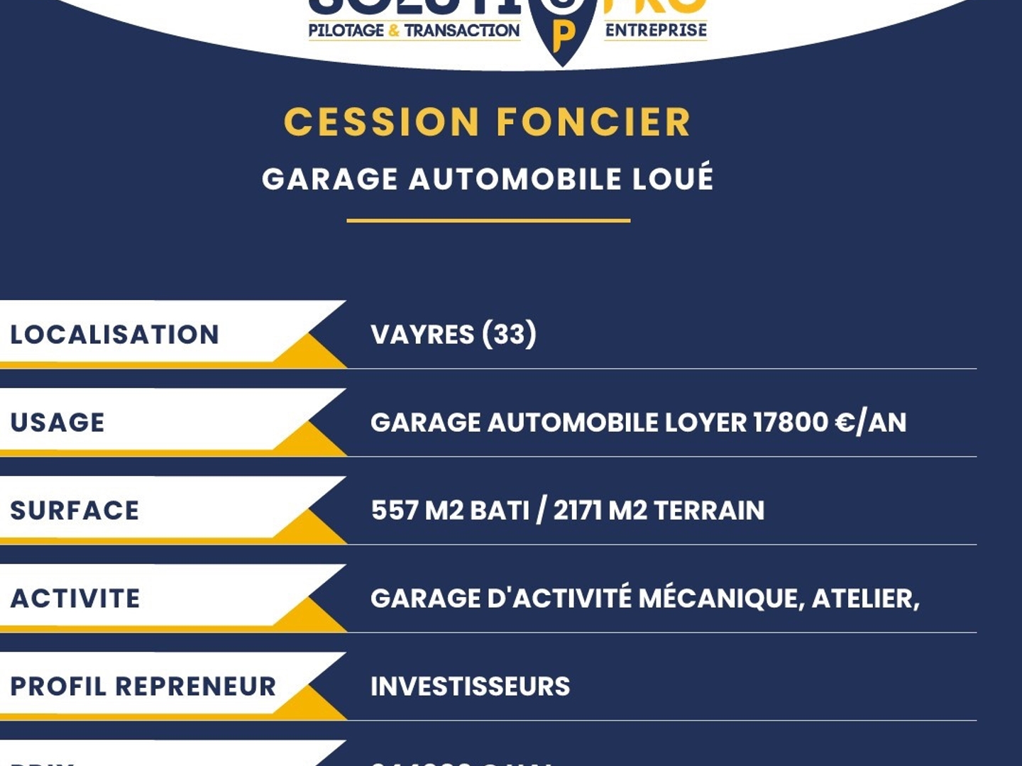 GARAGE AUTOMOBILE LOUÉ