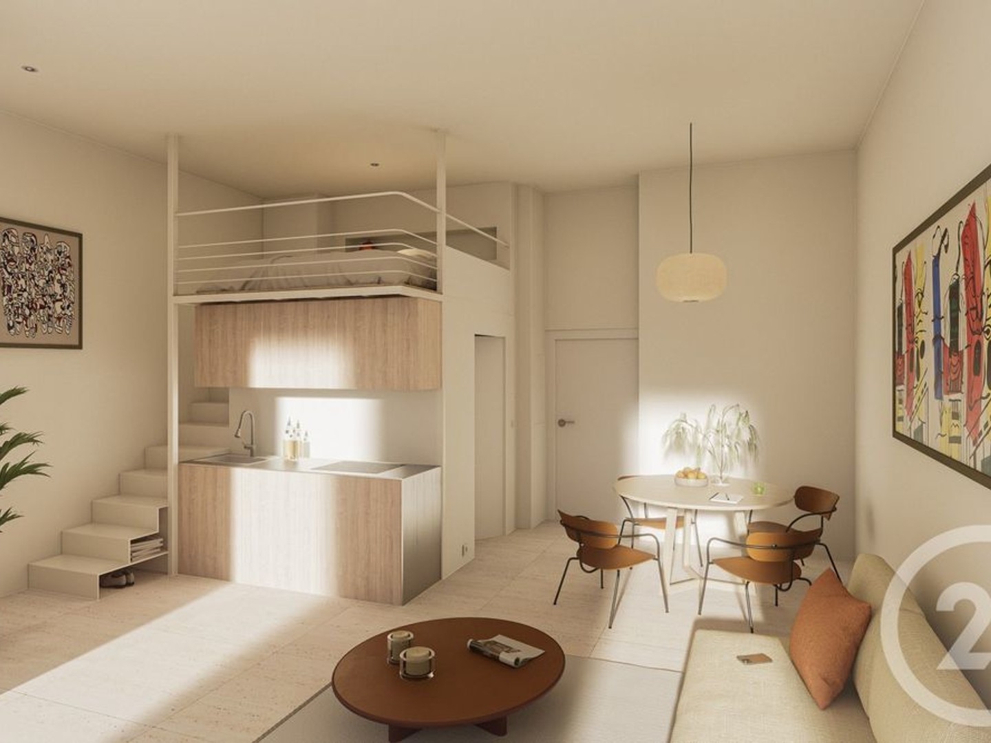 Studio 1 pièce 19 m²