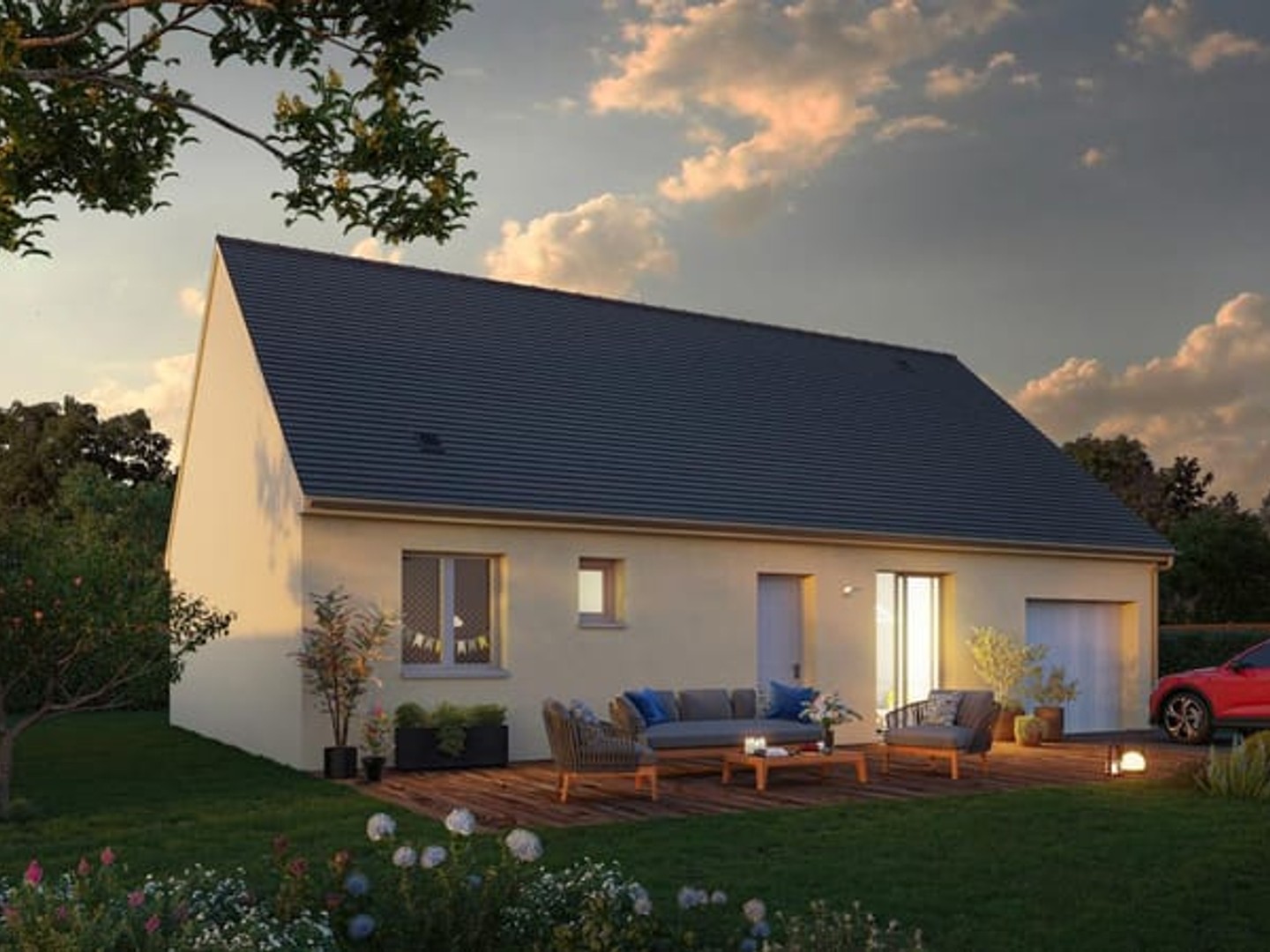 Vivez Tout de Plain-Pied 3 ou 2 chambres idéalement situé à Merlevenez