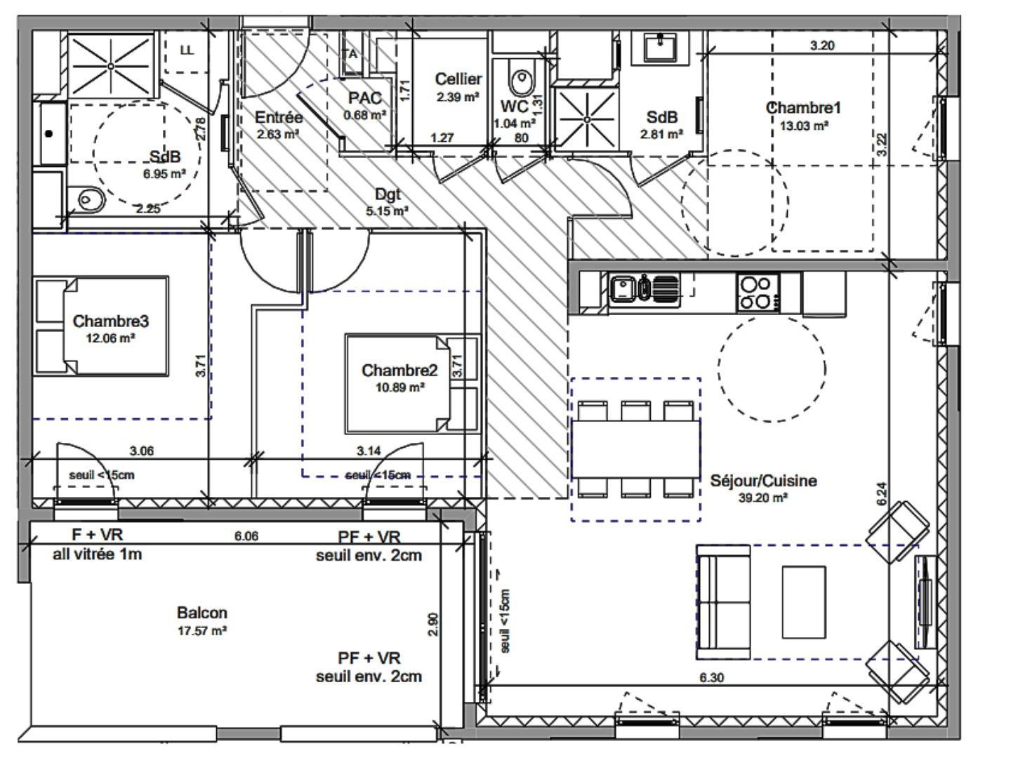 Appartement 4 pièces 97 m²