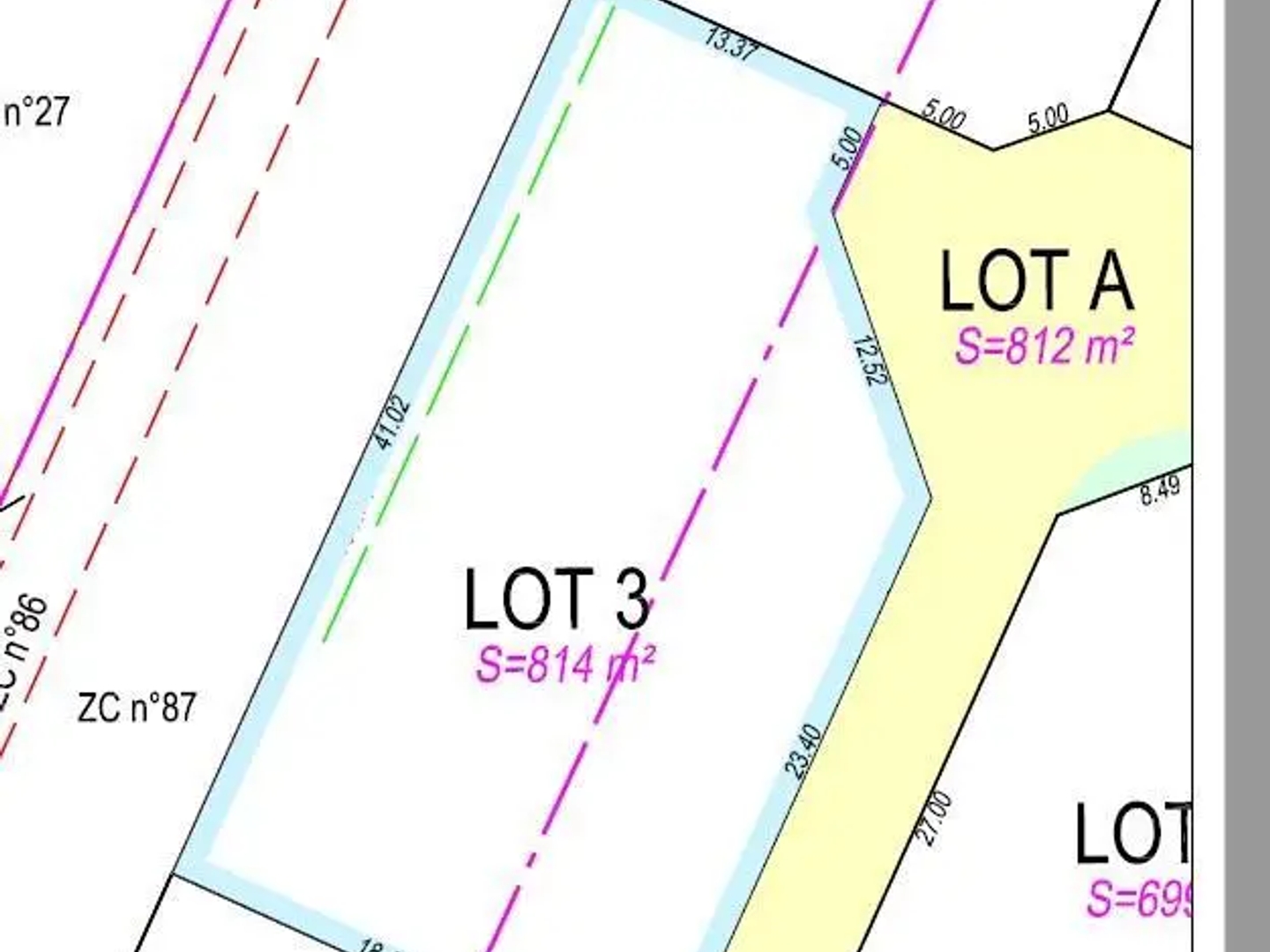 Terrain à bâtir 813 m²