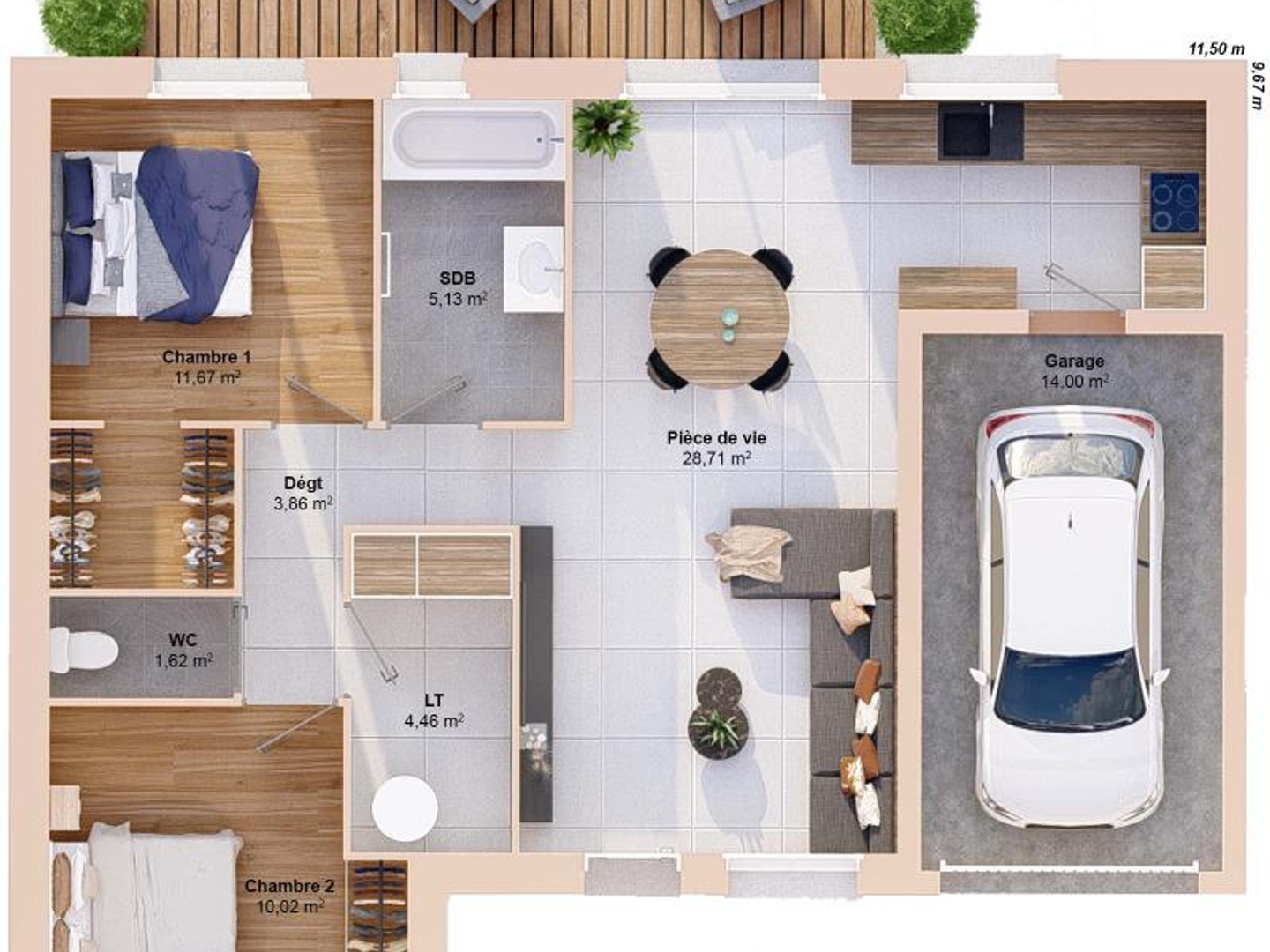 Maison à vendre - 65m2 - Grandchamps-Des-F... (44119)