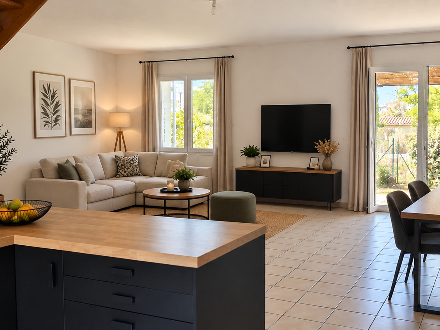 VILLA T4 avec terrasse deux jardins et garage