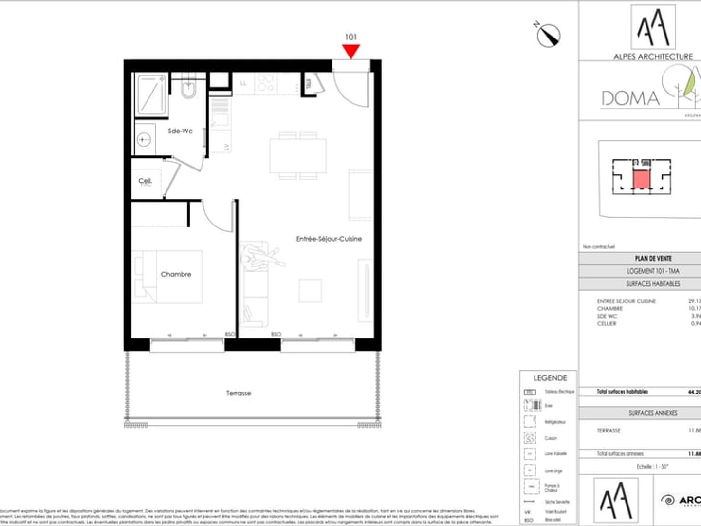 Appartement à vendre - 2 pièces - 44m2 - Argonay (74370)