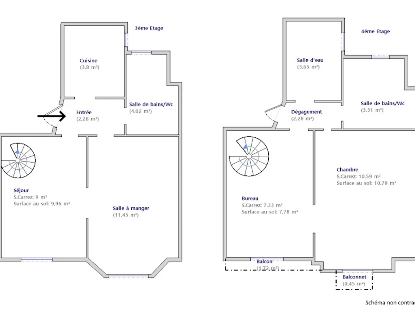 Appartement à vendre - 4 pièces - 58m2 - Paris 13e (75013)