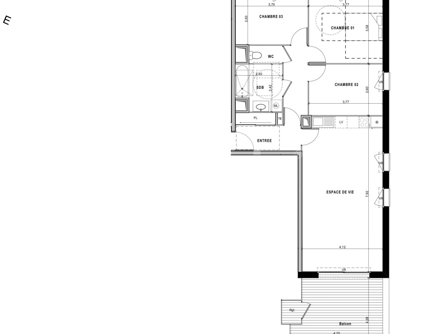 Appartement à vendre - 4 pièces - Sciez (74140)
