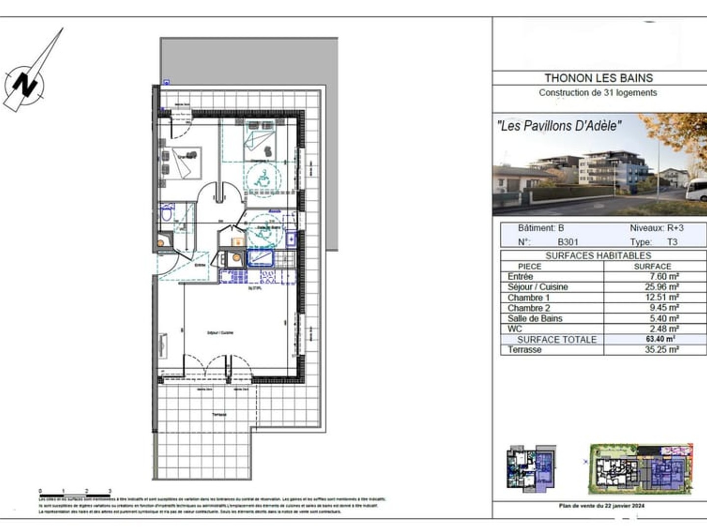 Thonon-les Bains Ouest appartement 3 pièces
