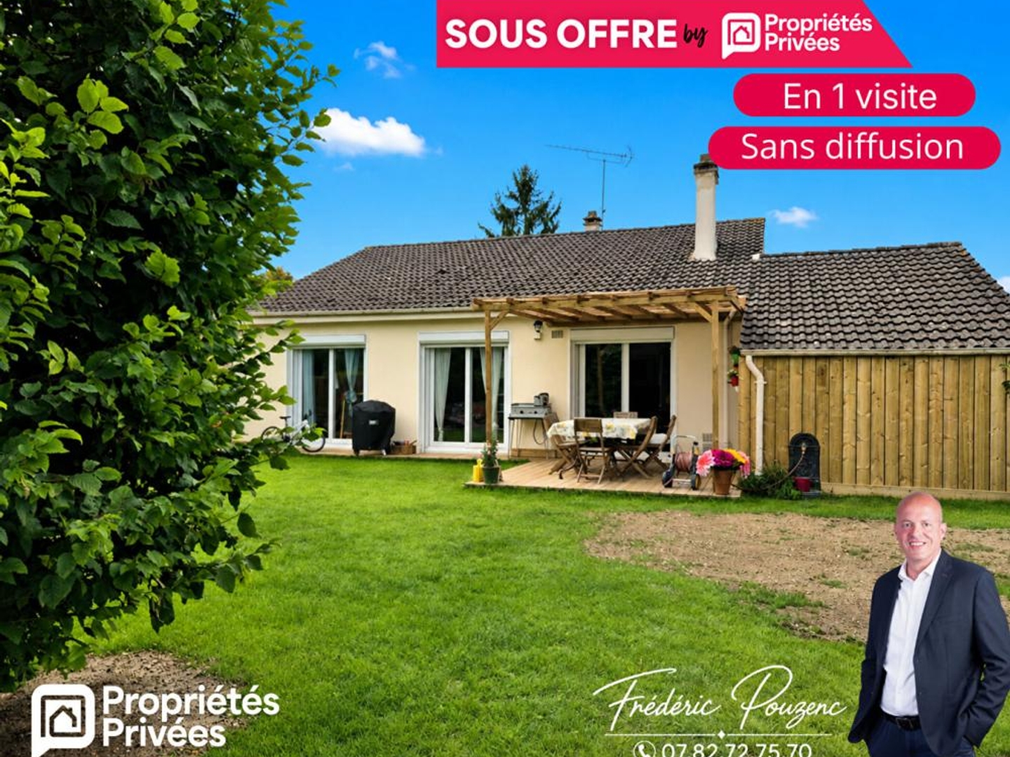 Houdan / Maison de plain-pied 3 chambres avec commodités à pied