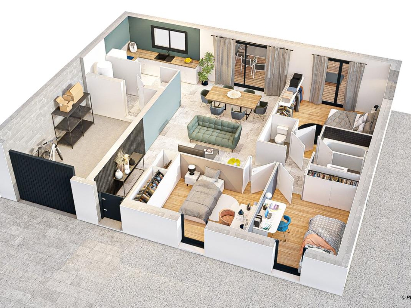 Terrain + maison 82 m²