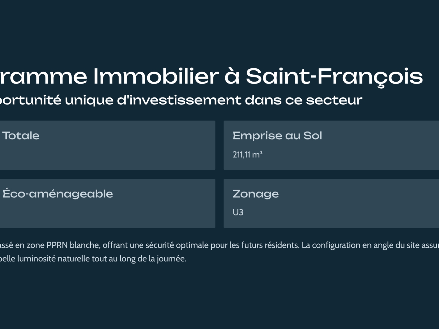 T3 de 58,8 m2 dans une petite copropriété à Saint-François avec jardin privatif