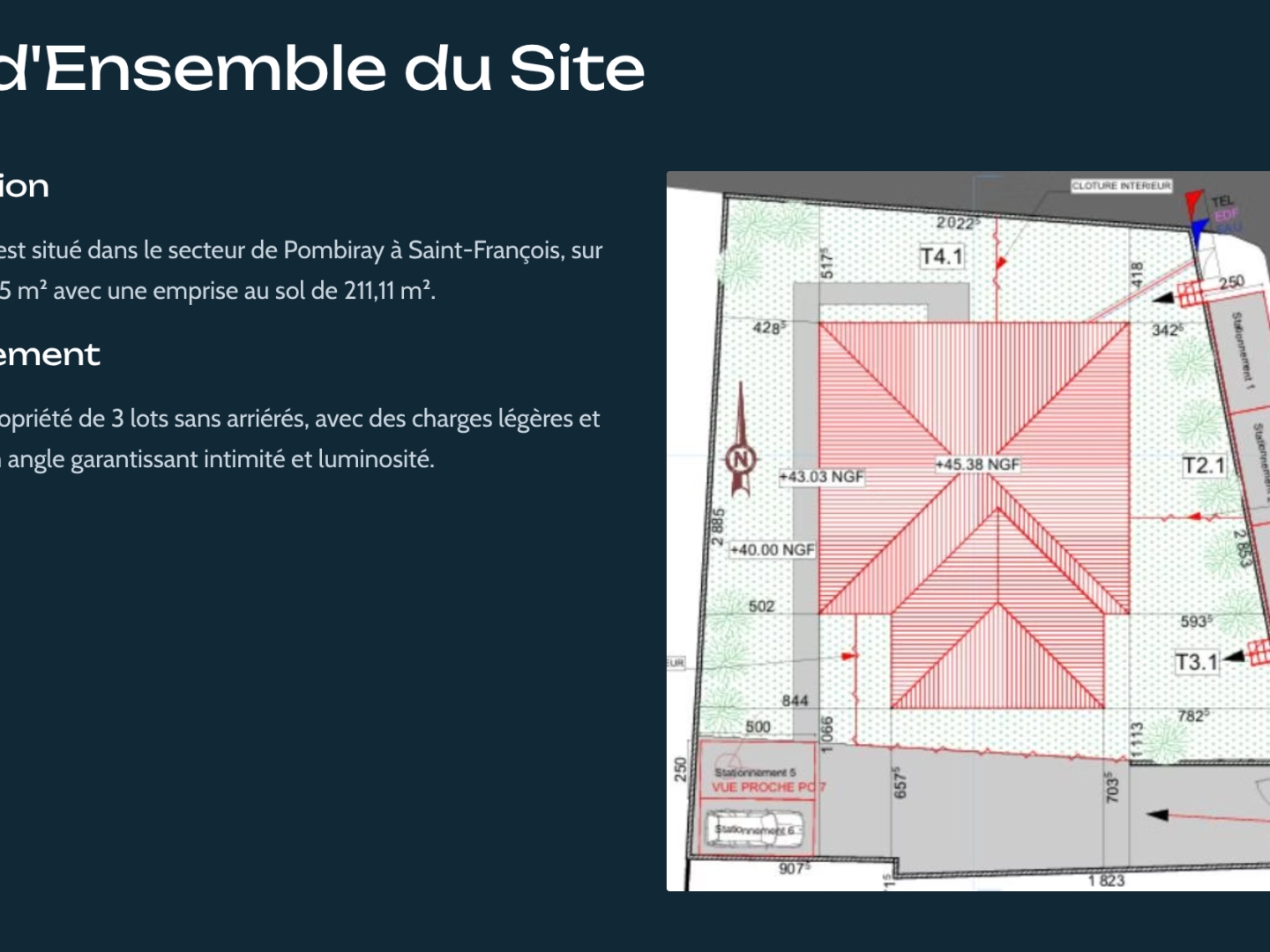 Appartement à vendre - 3 pièces - 59m2 - Saint-François (97118)