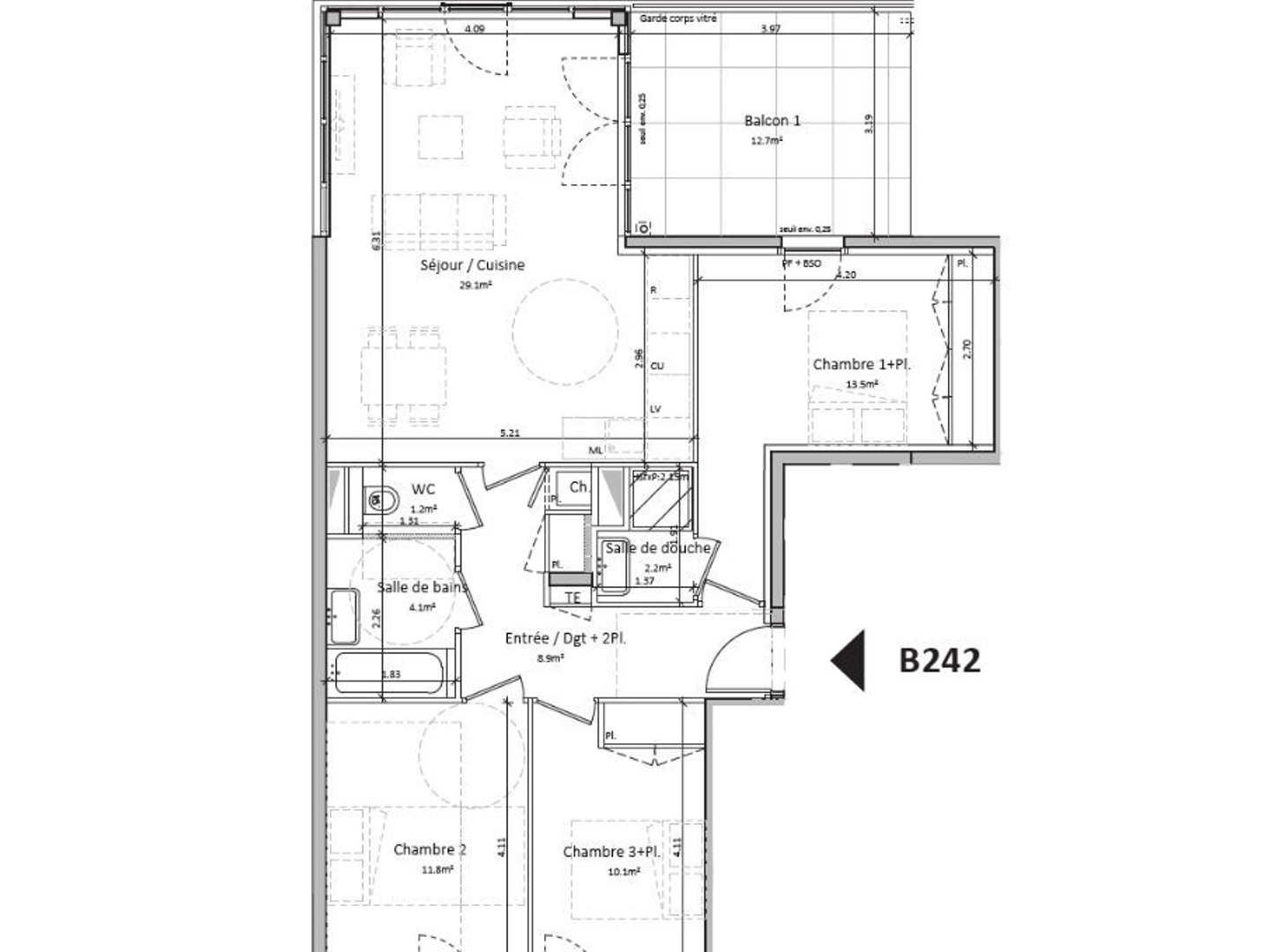 Appartement à vendre - 4 pièces - 48m2 - Tassin-La-Demi-Lune (69160)