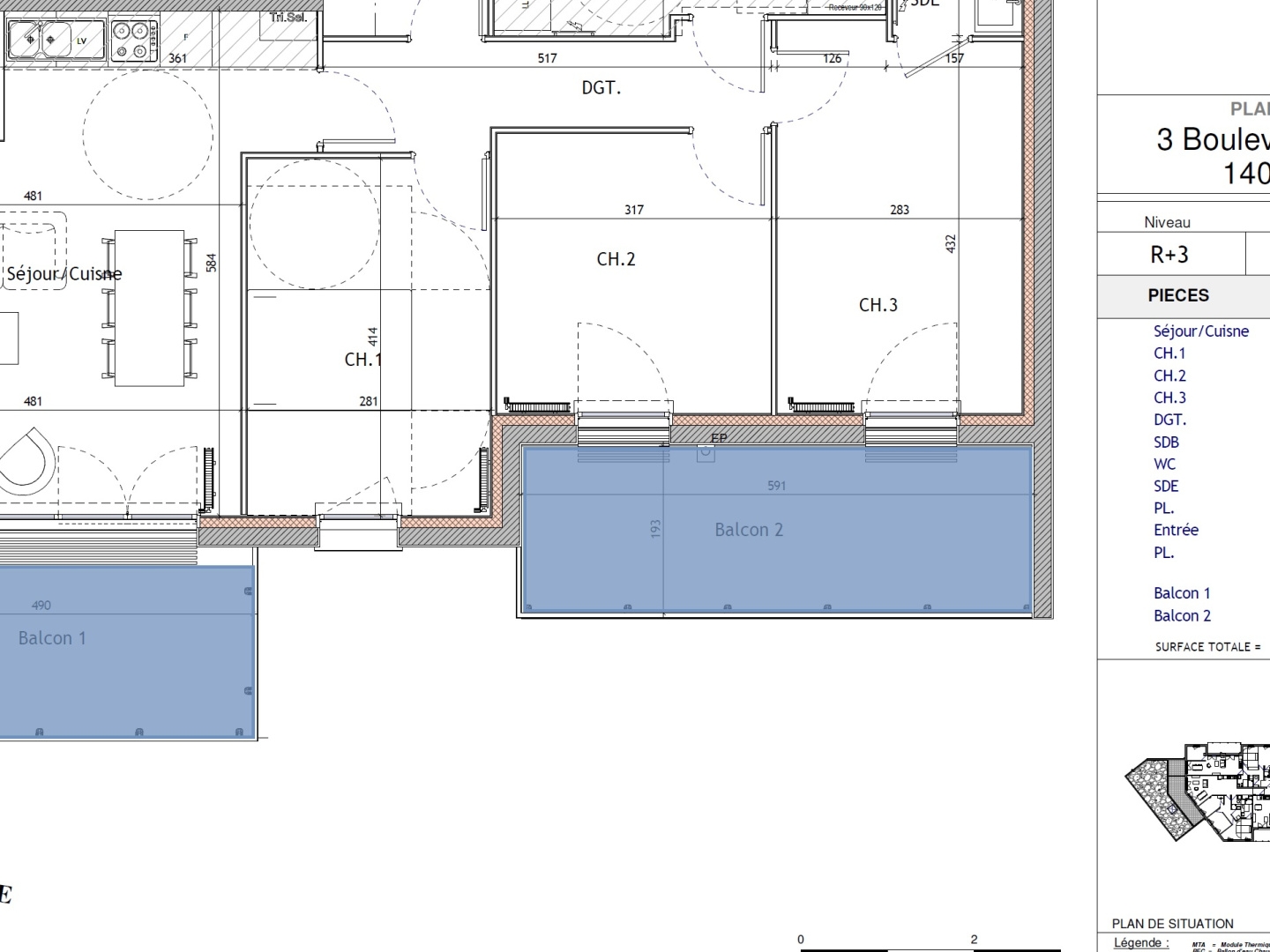 Appartement à vendre - 4 pièces - 81m2 - Caen (14000)