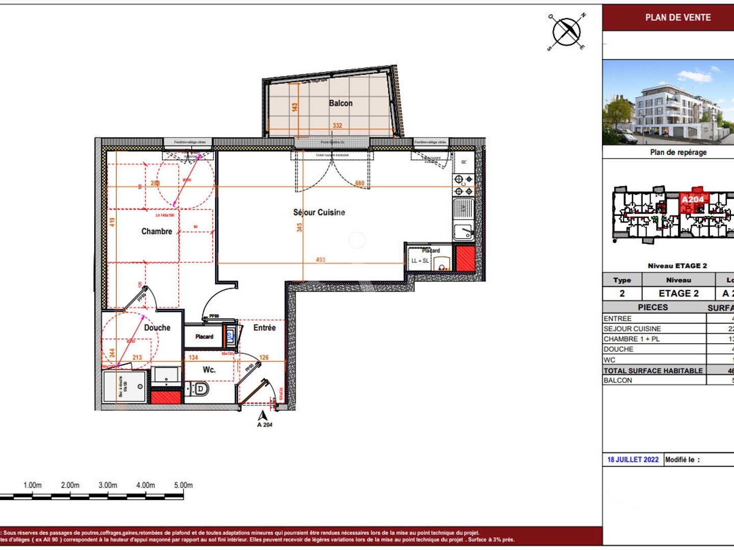 Appartement à vendre - 2 pièces - 47m2 - Angers (49000)