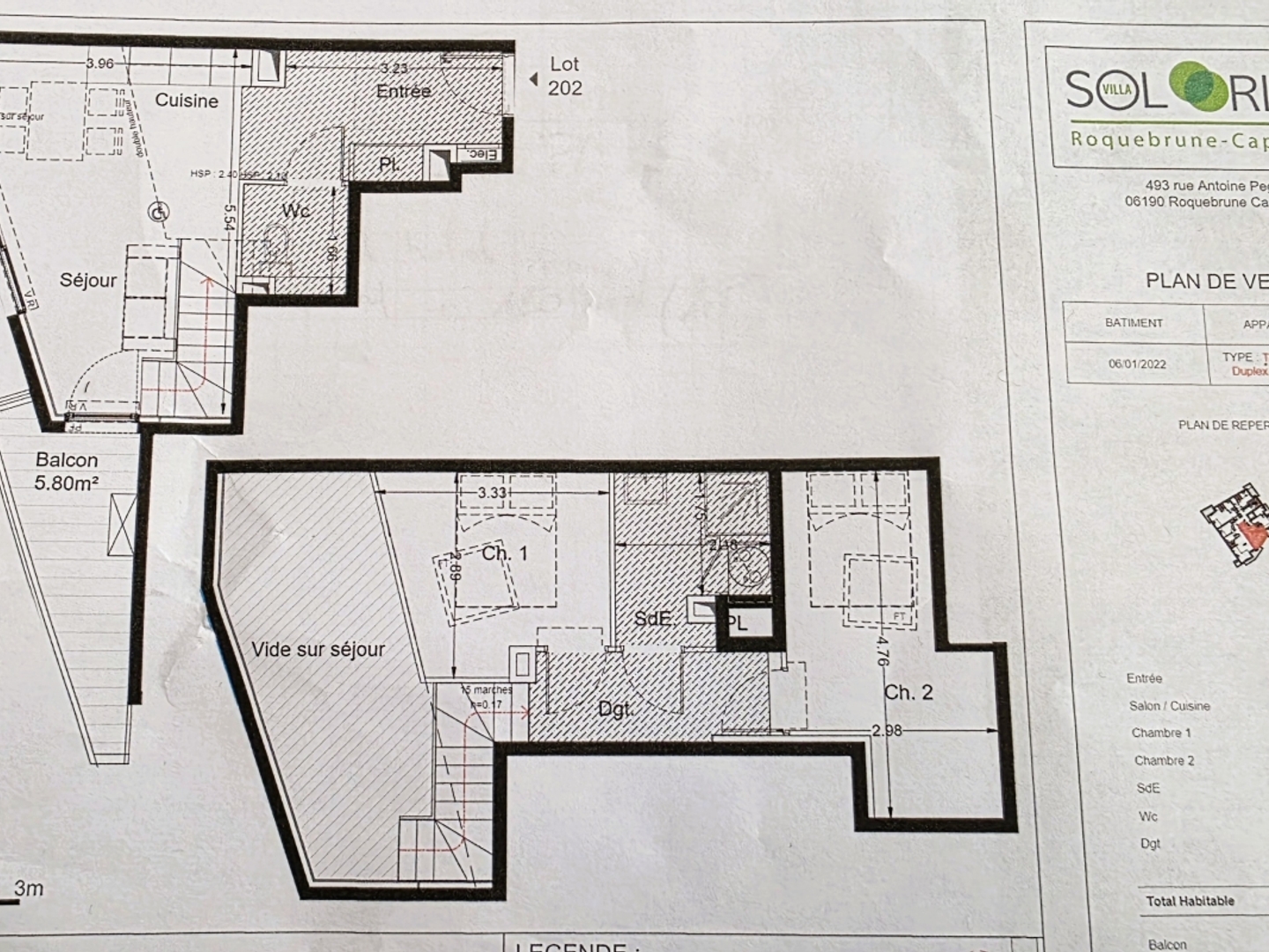 Appartement à vendre - 3 pièces - 53m2 - Roquebrune-Cap-Ma... (06190)