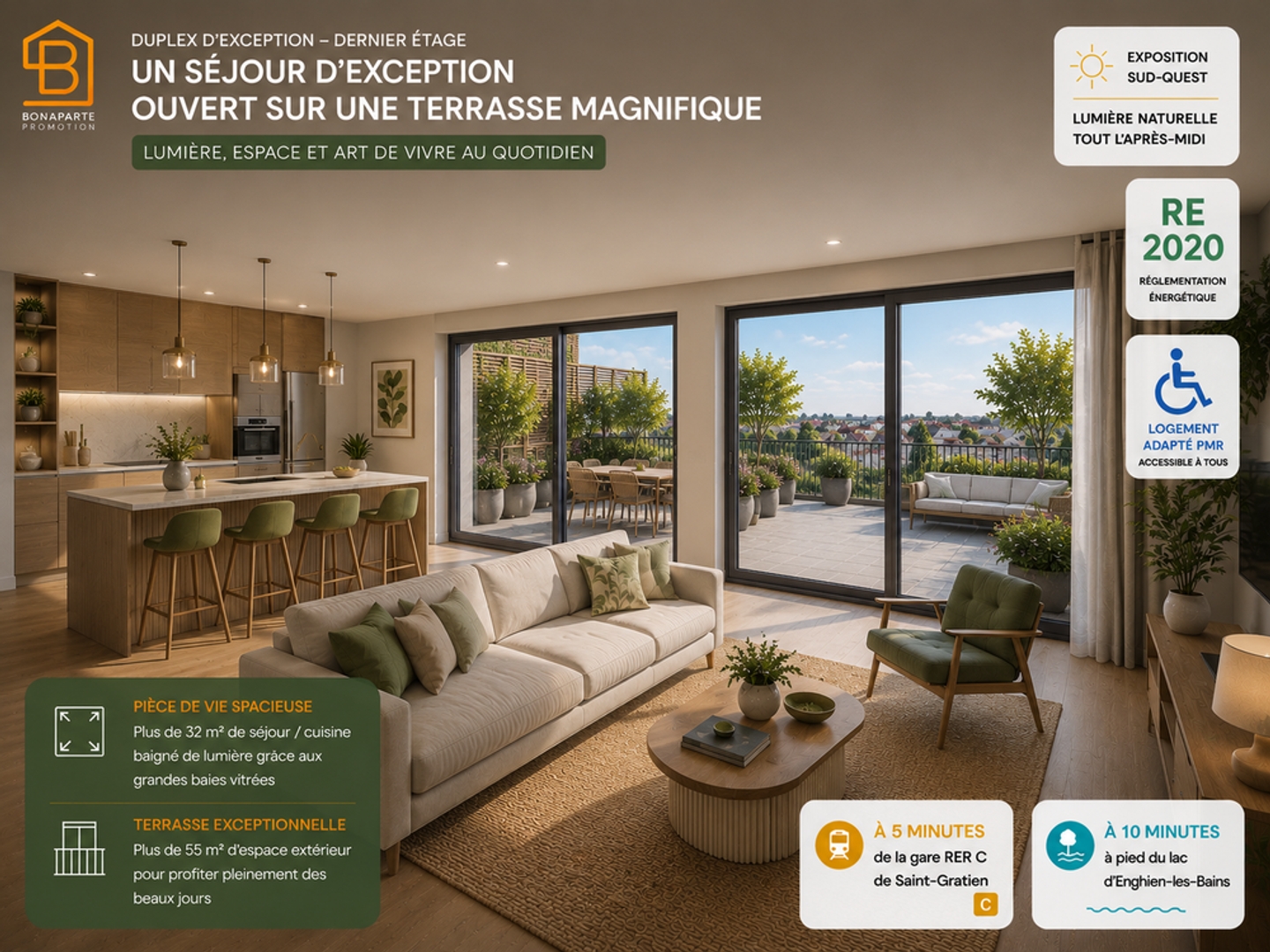 Appartement à vendre - 4 pièces - 145m2 - Saint-Gratien (95210)