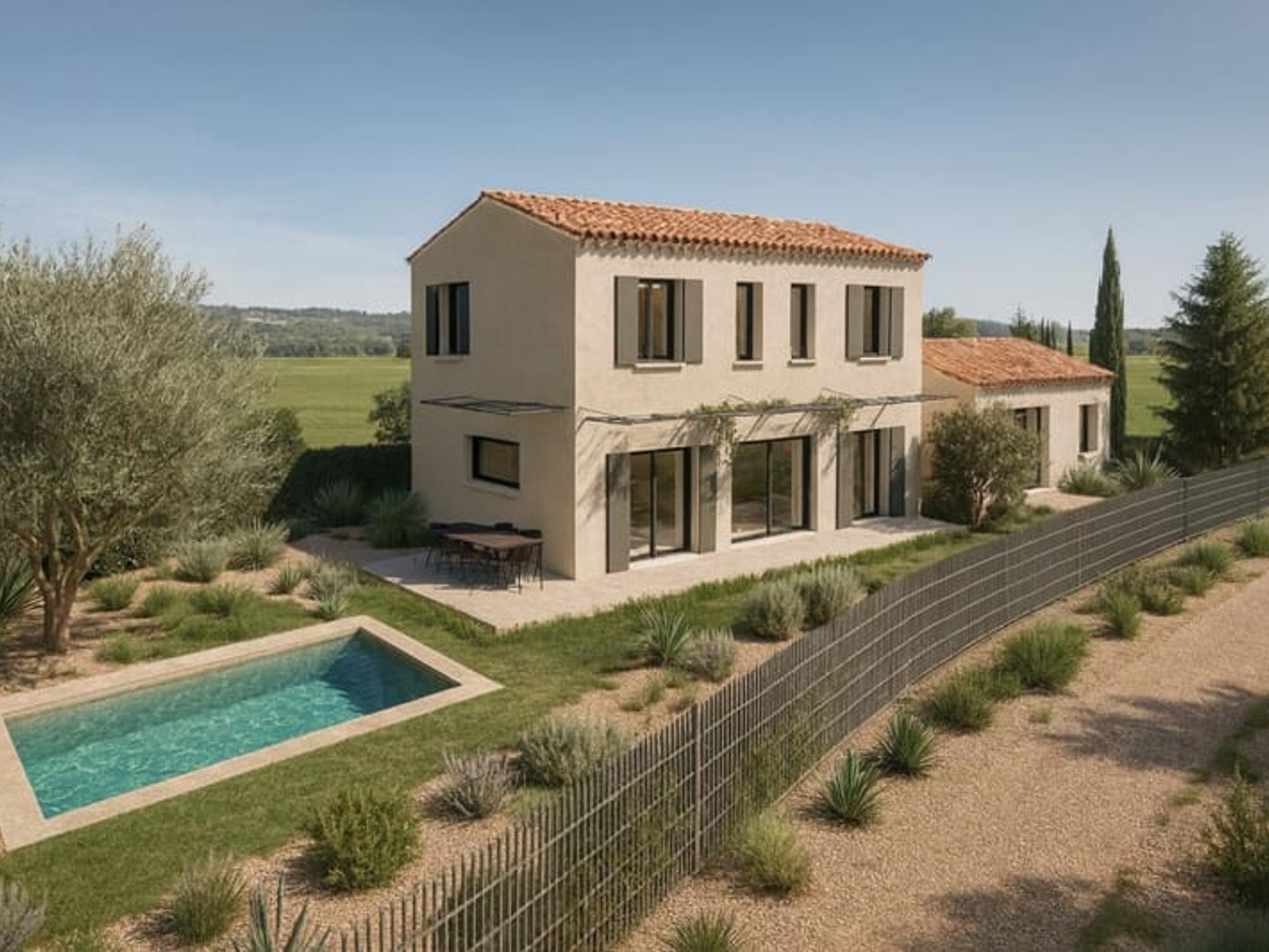 Chateauneuf de gadagne : Terrain de 768 m² & Bastide provençale de 100 m²