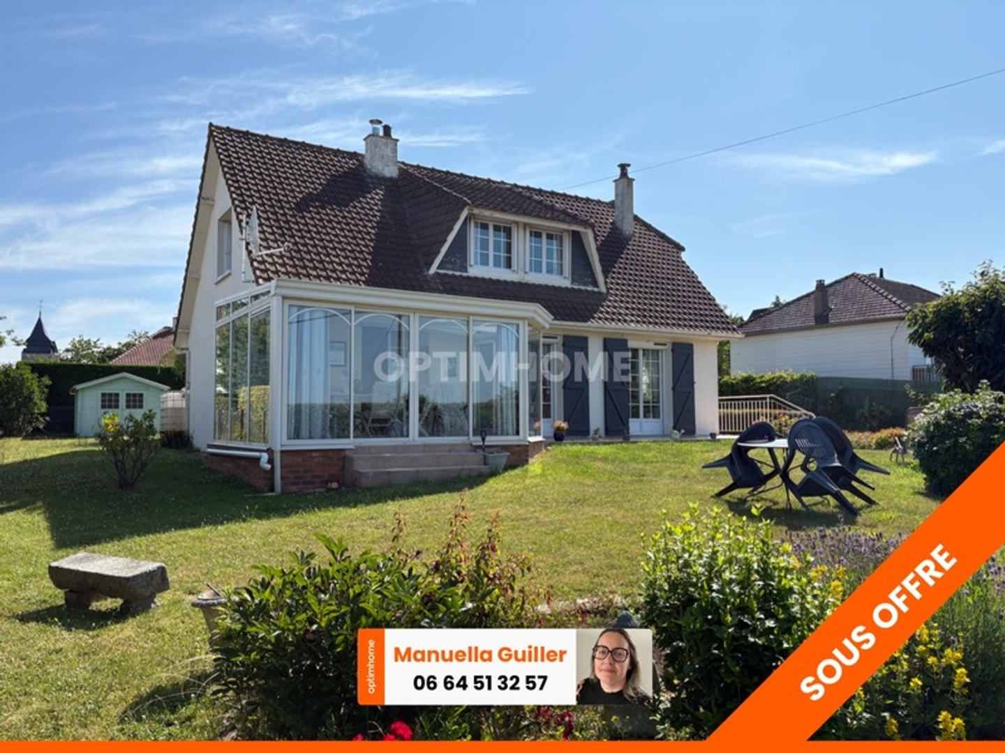 Rare à la vente : Maison familiale de 140 m² avec autonomie de plain-pied et aperçu mer