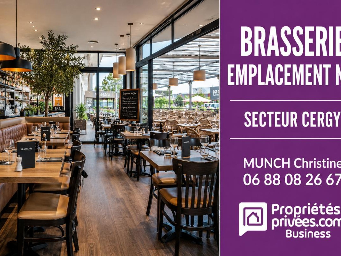 95000 CERGY - BAR BRASSERIE - EMPLACEMENT N°1, GRANDE TERRASSE