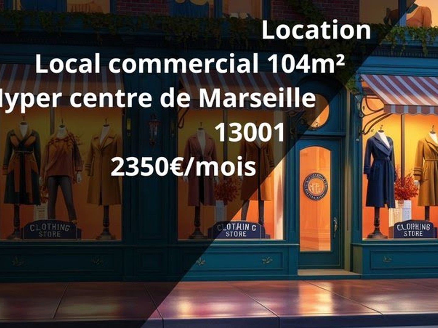 Commerce 1 pièce 104 m²