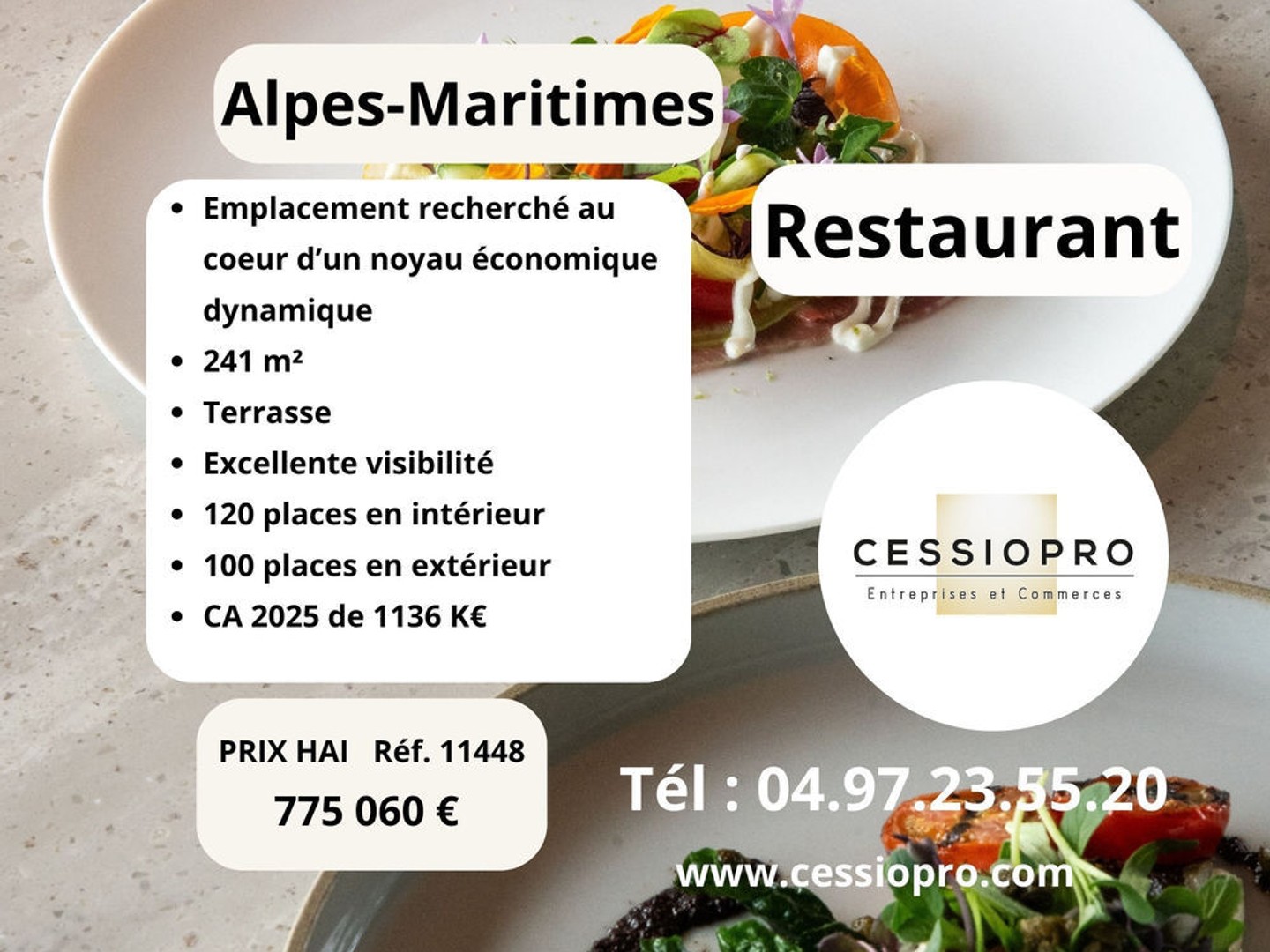Restaurant de caractère avec terrasse de 100m2 Emplacement recherché au coeur d'un noyau économique dynamique