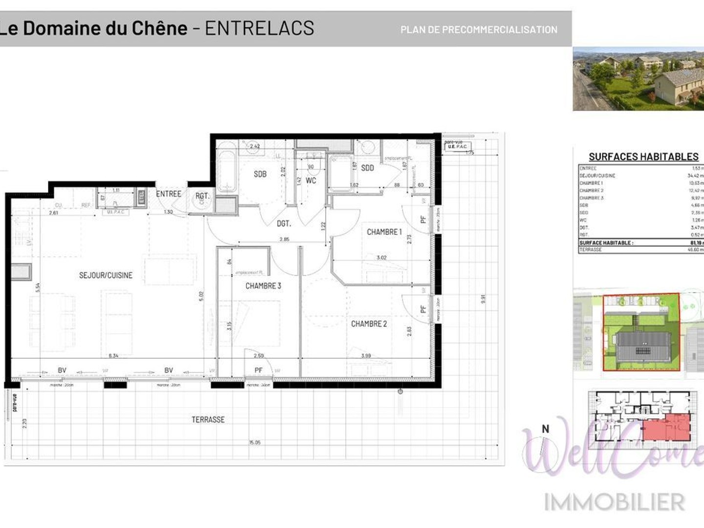 Appartement à vendre - 4 pièces - 81m2 - Entrelacs (73410)
