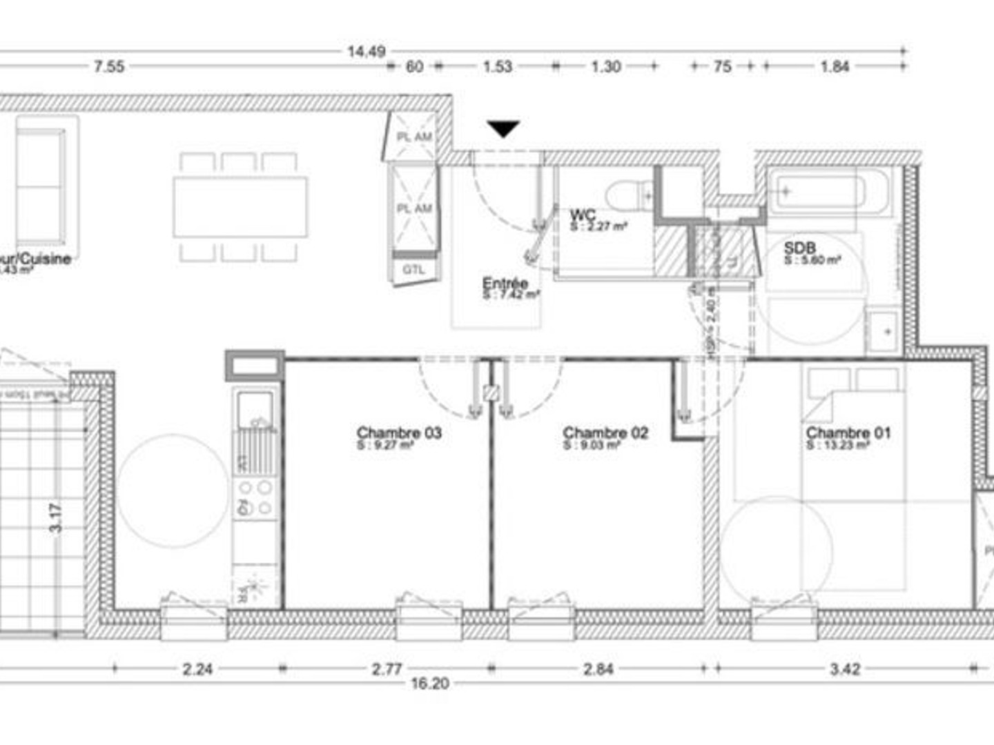 Appartement à vendre - 4 pièces - 81m2 - Cournon-D'auvergne (63800)