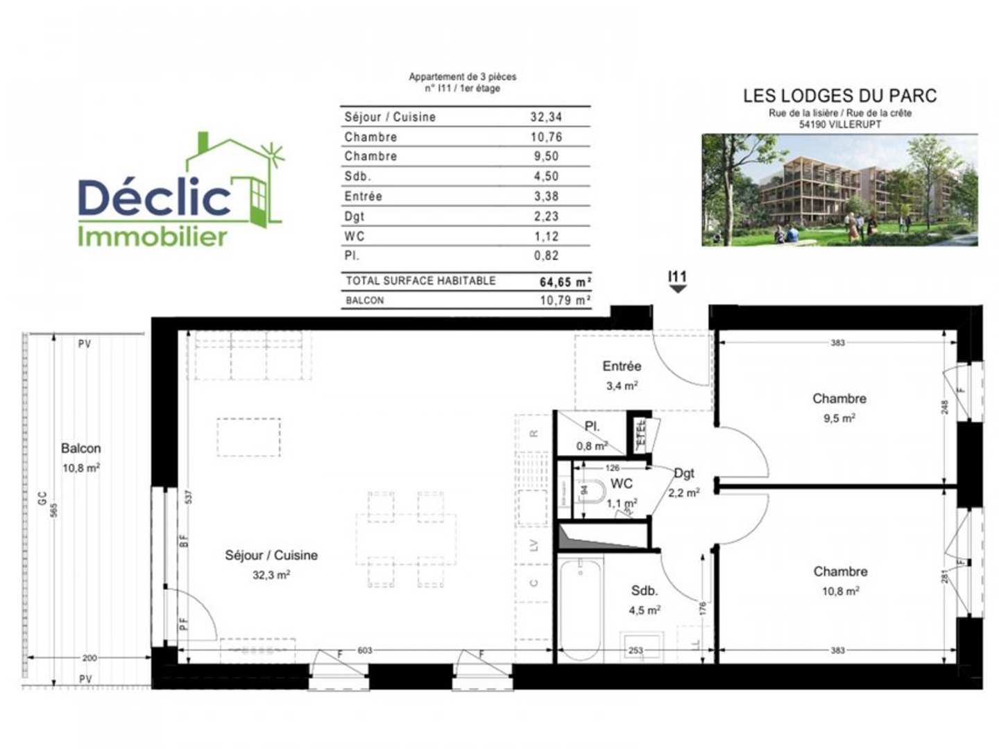 Appartement à vendre - 3 pièces - 64m2 - Villerupt (54190)