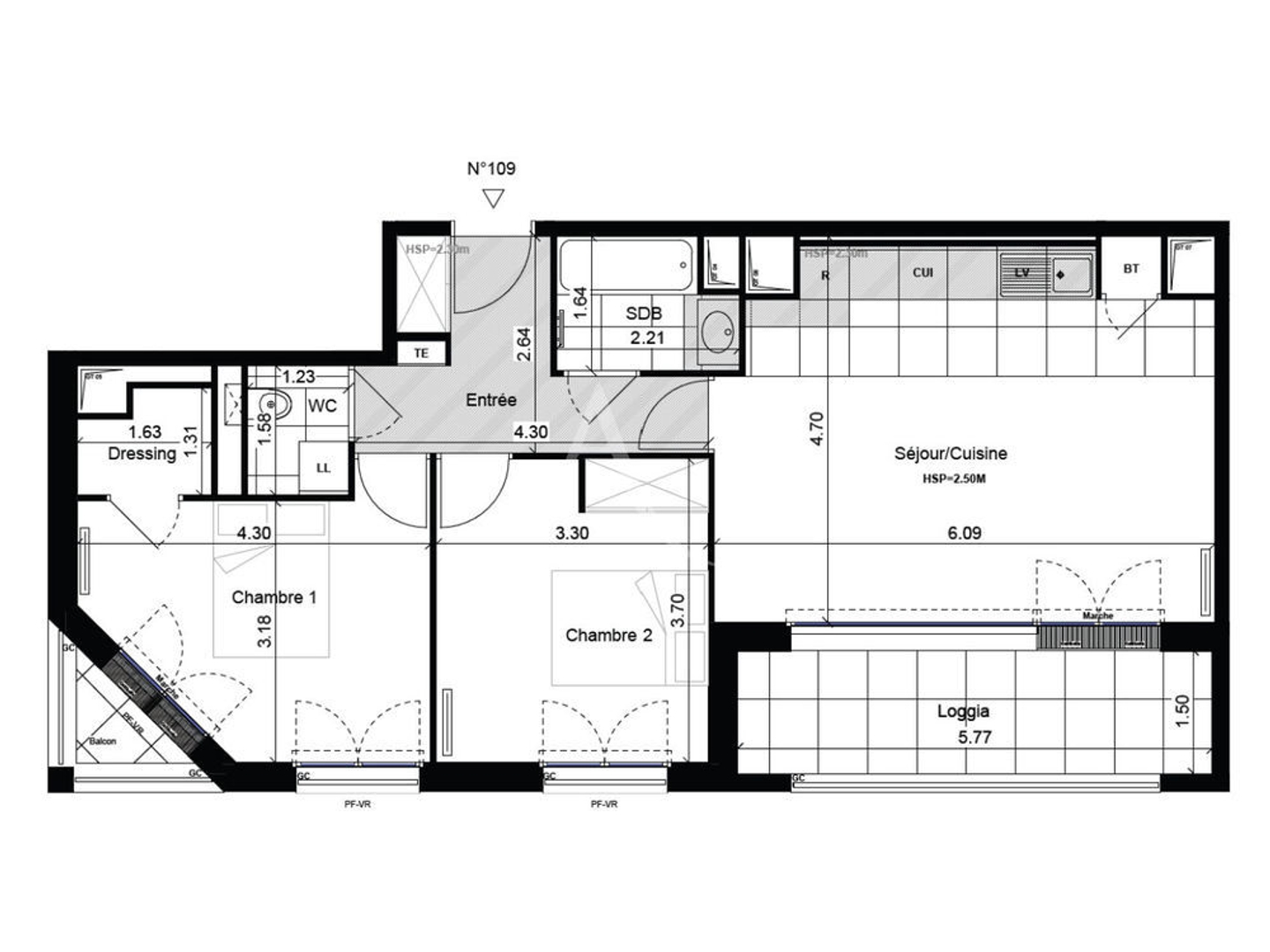 Appartement à vendre - 3 pièces - 65m2 - Saint-Germain-En-... (78100)