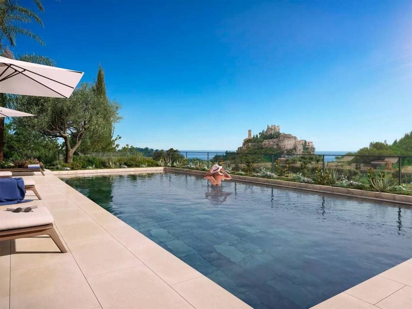 Èze, 3 pièces avec Terrasse et Piscine