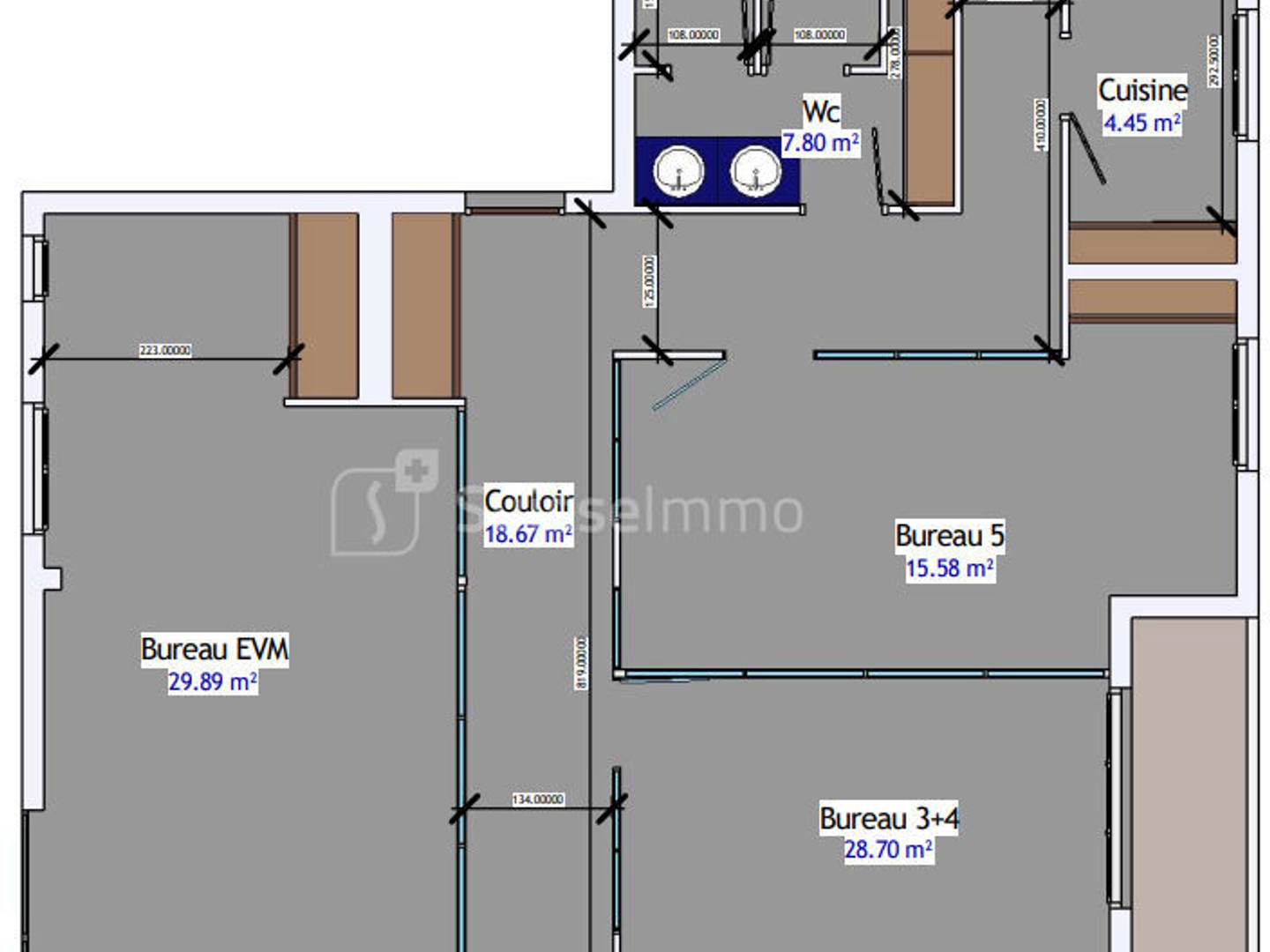 Bureaux à vendre - 128m2 - Besançon (25000)
